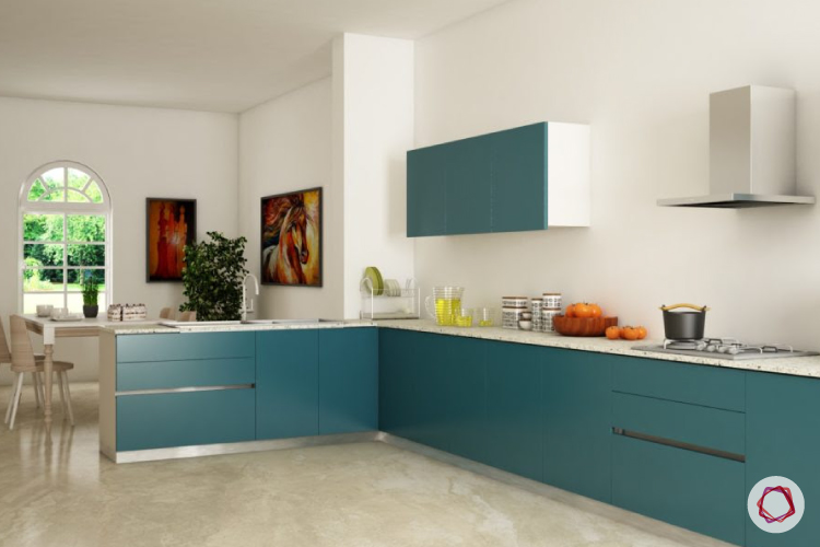 Maintain white walls of your kitchen through regular cleaning.