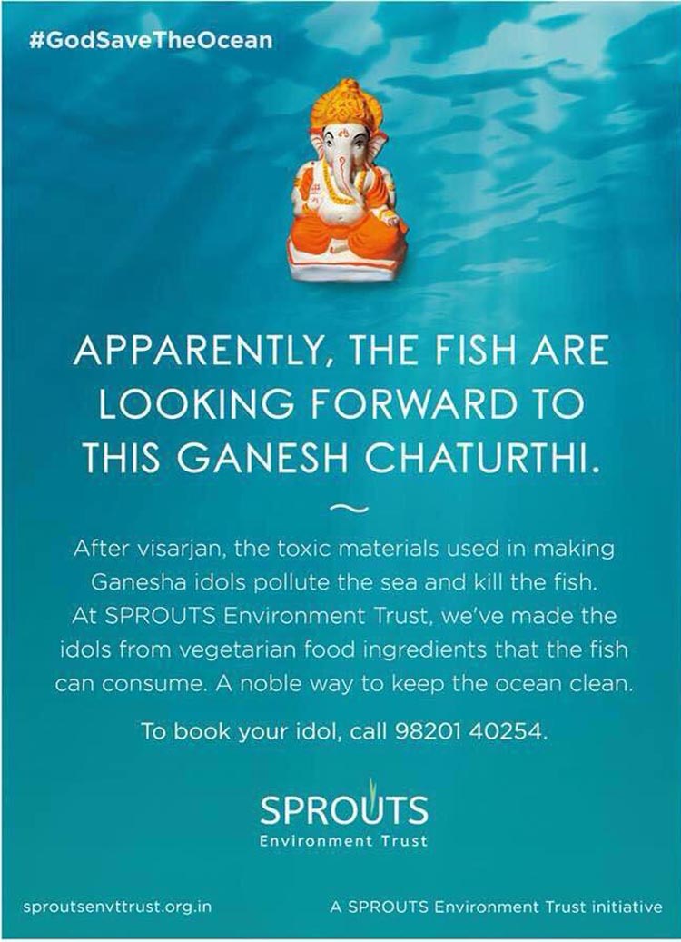 Say no to POP idols. Purchase an eco-friendly idol, instead, this Ganesh Chaturthi.