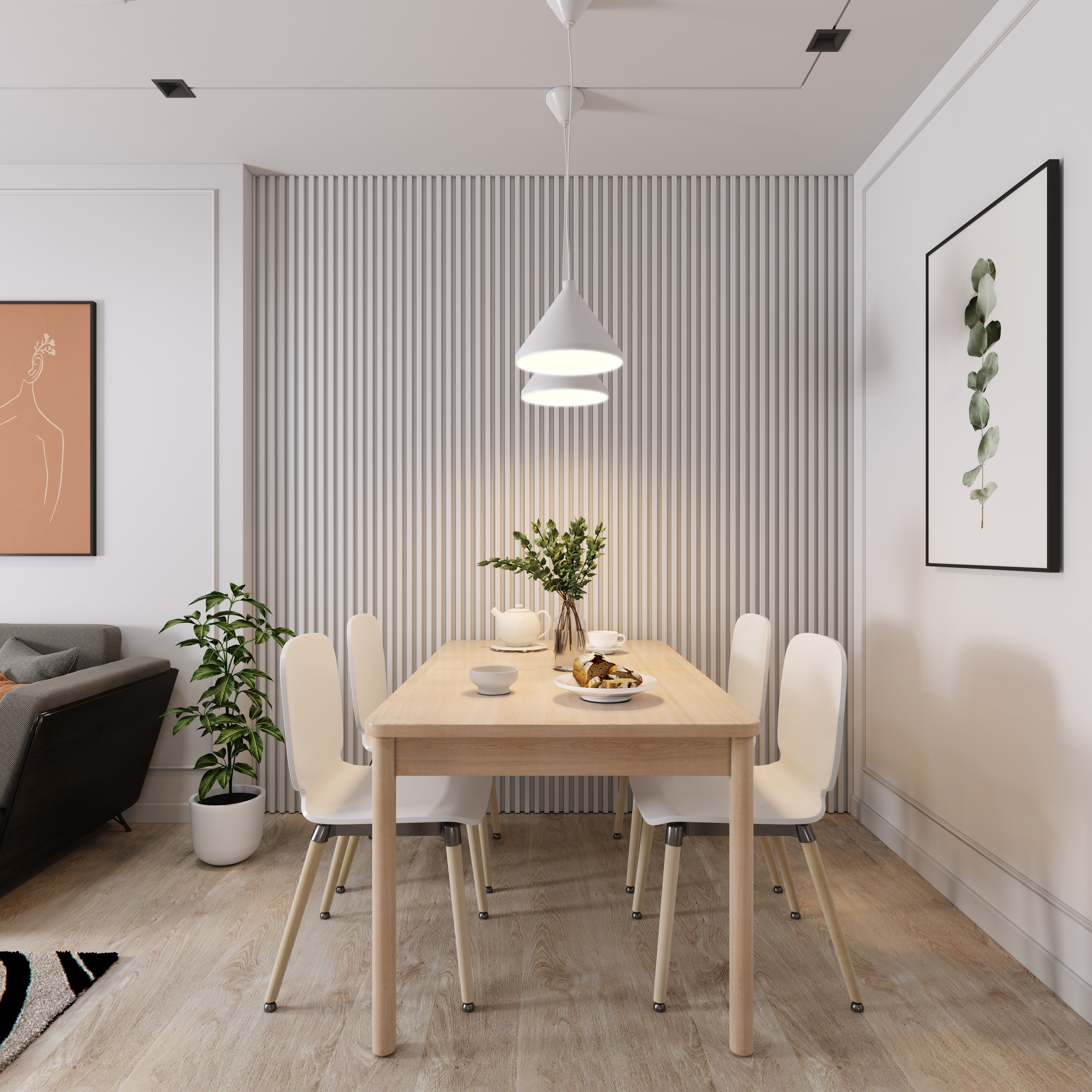 Low Maintenance Contemporary Style Dining Room Design | Livspace