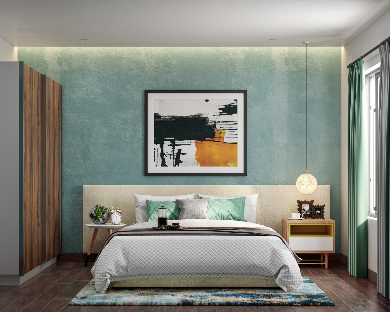 2-Door Sliding Wardrobe Design With A Wooden Finish | Livspace
