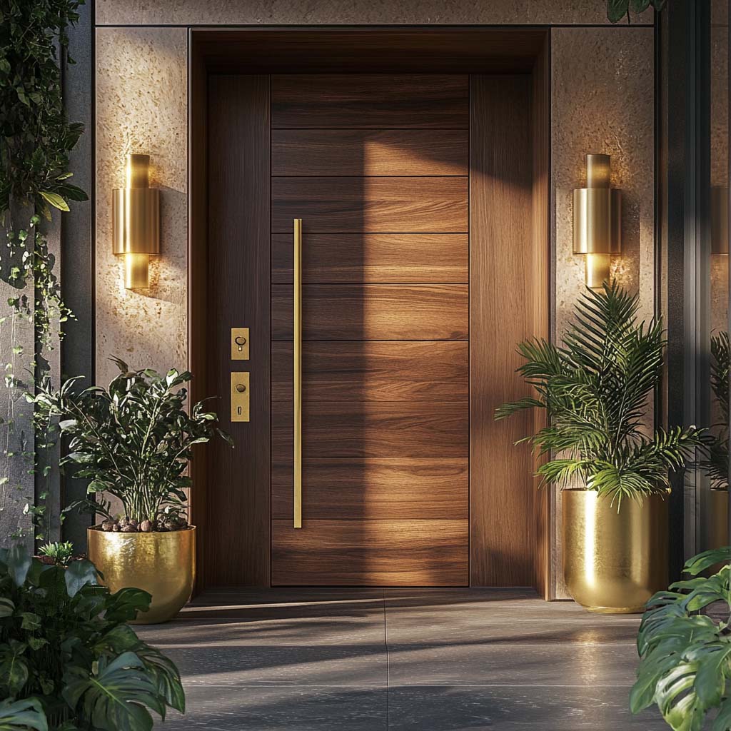 Modern Single Door Entrance Design With Wide Matte Finish | Livspace