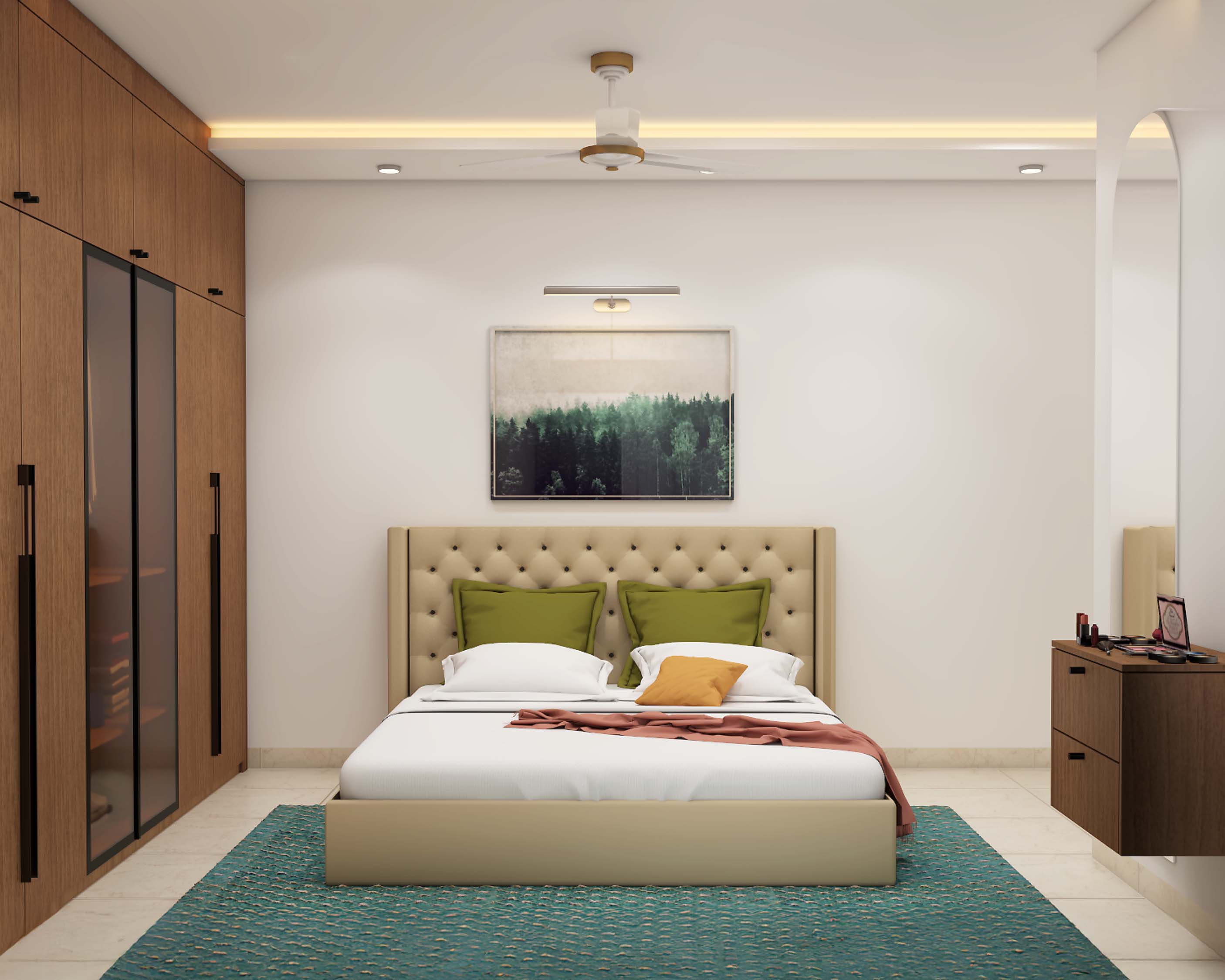 Minimal False Ceiling Design With Cove Lighting in Gypsum Finish | Livspace