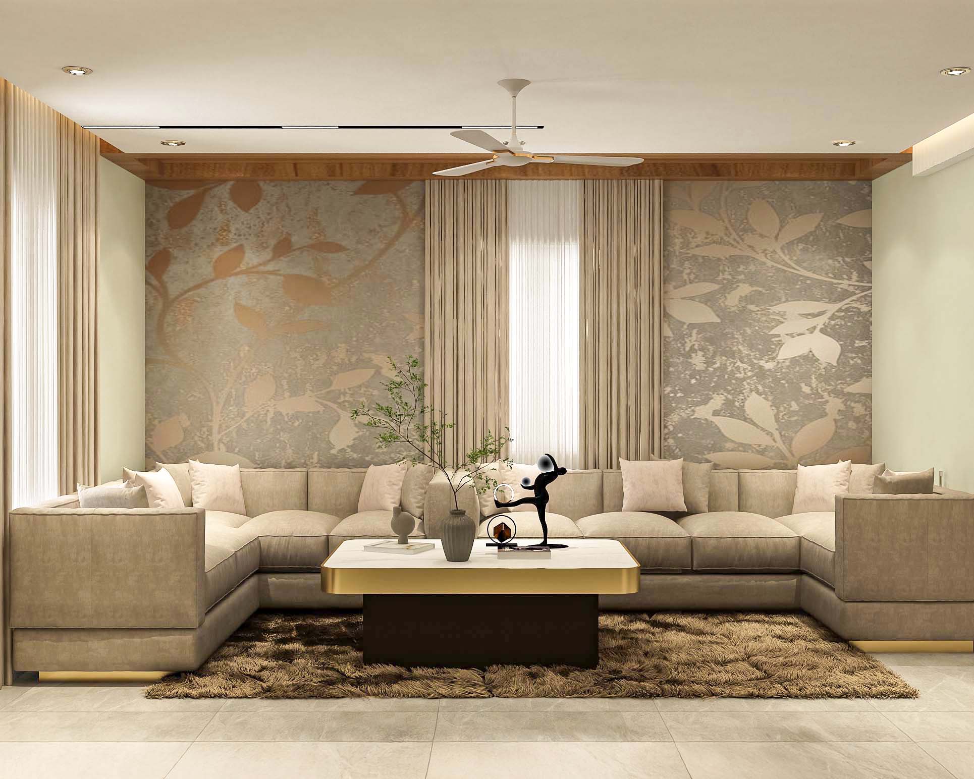 Contemporary Wallpaper Design With Botanical Motifs and Subtle Metallic