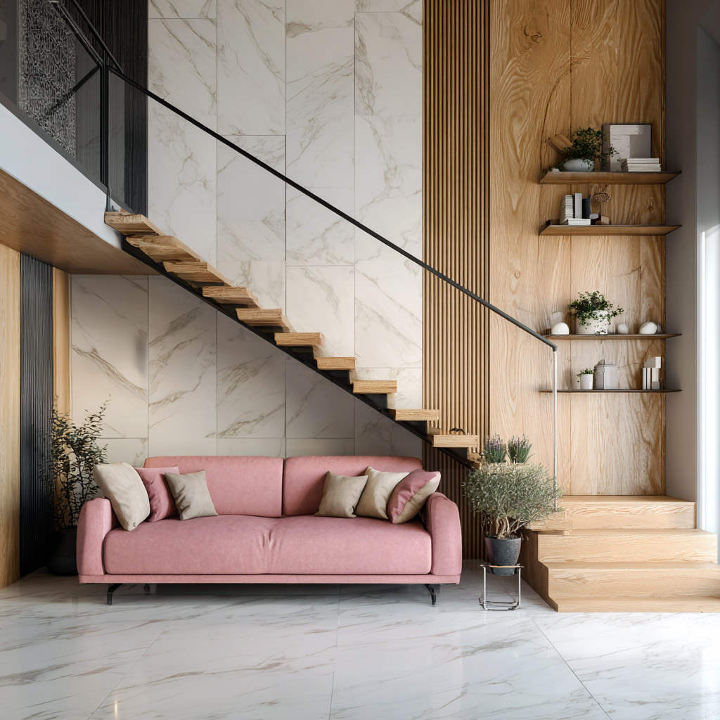 Space-Saving Interior Design with Under-Staircase Seating Area | Livspace