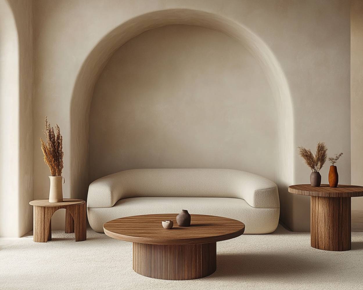 Minimalist Beige Wall Paint Design With Arch Detailing for Modern Homes ...