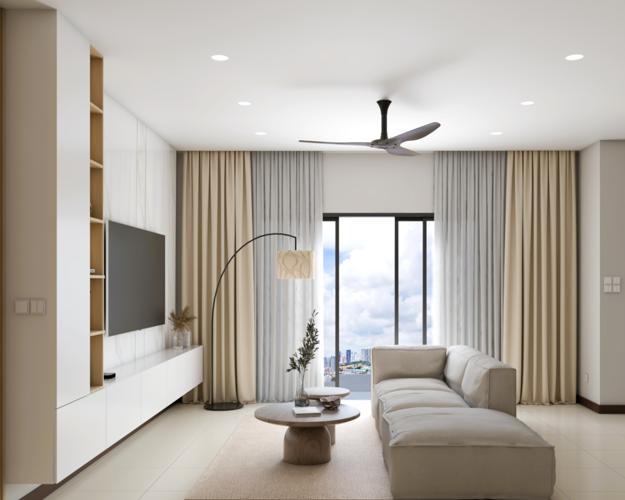 Compact Living Room Design With A Designer Center Table | Livspace