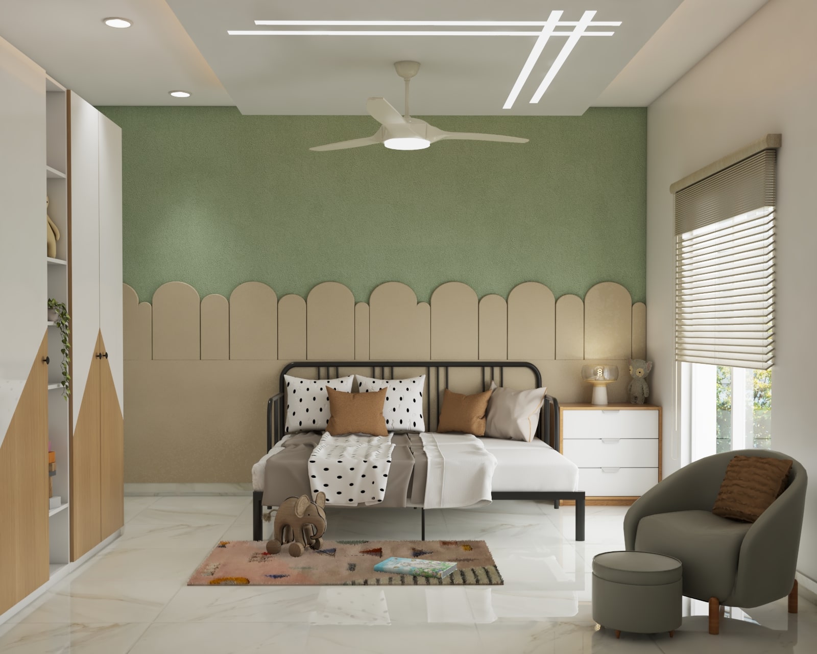 Gypsum False Ceiling Design With Strip Lights | Livspace