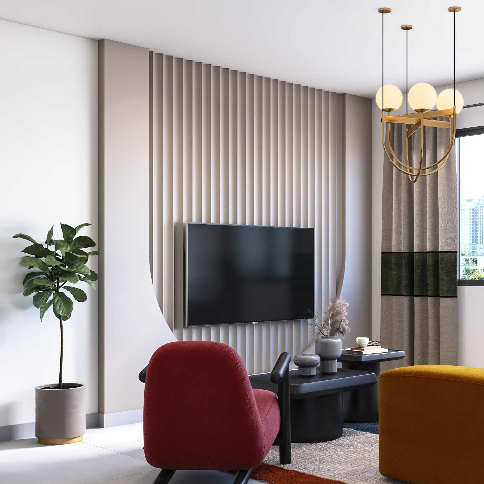 Cost-Effective TV Wall Design With Panelling | Livspace