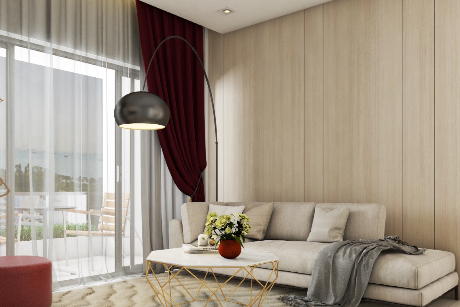 Light Brown Wall Design For Living Rooms | Livspace