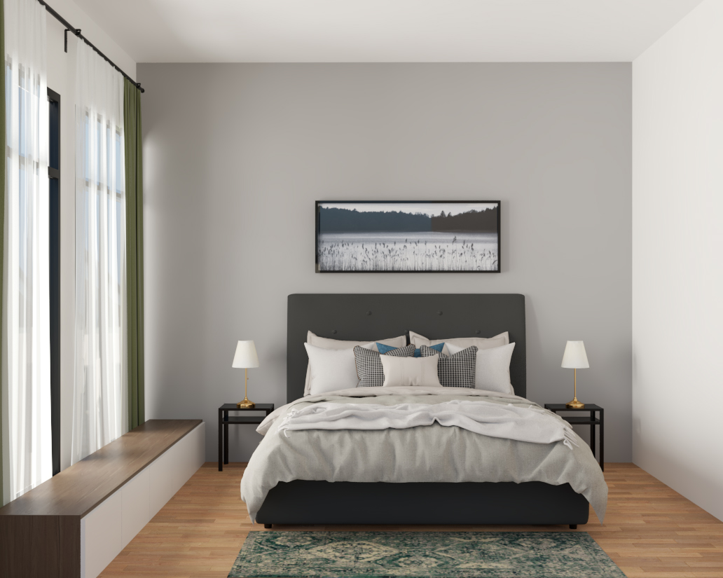 Light Grey Wall Paint Design For The Bedroom | Livspace