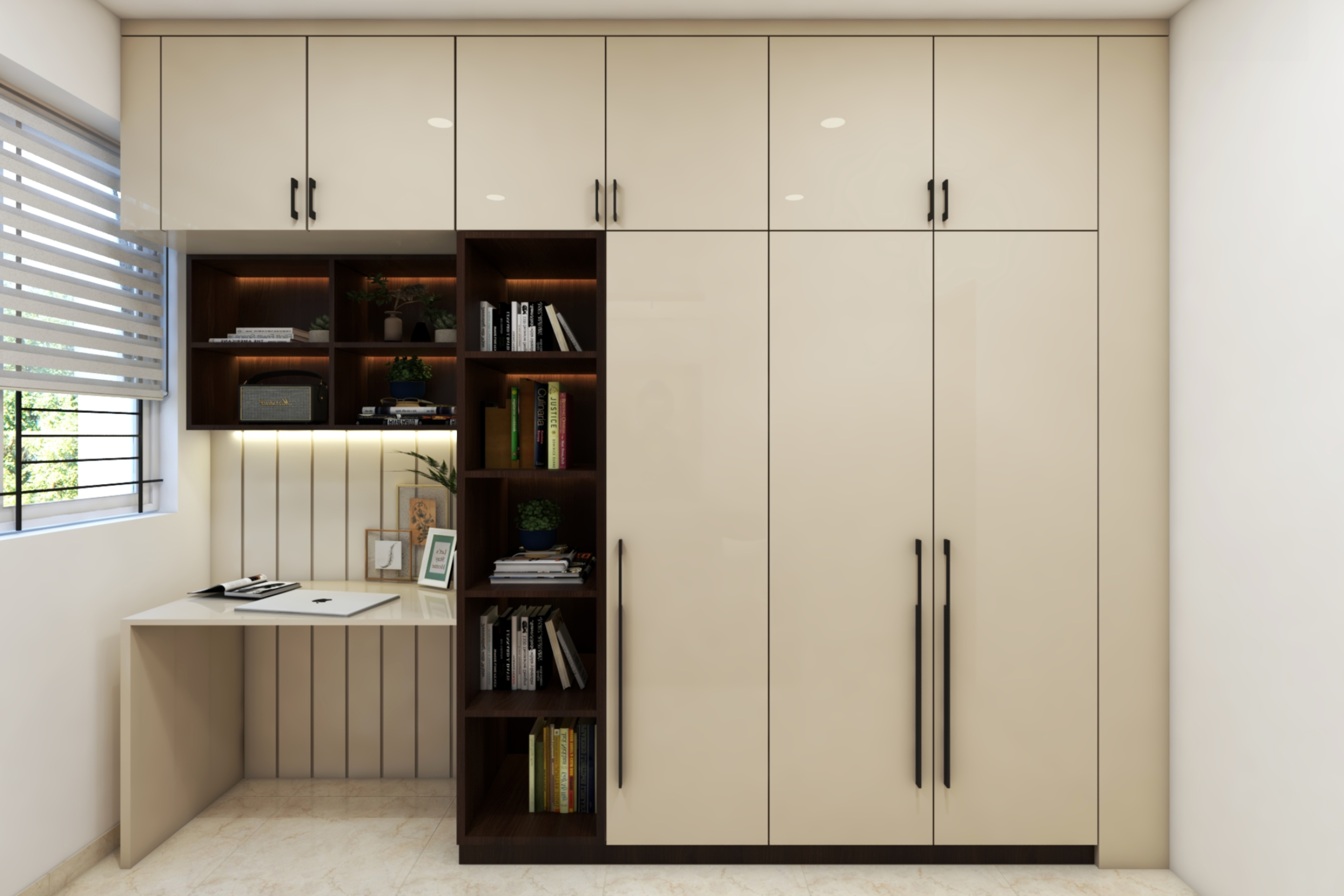 Sleek Modern Wardrobe Design: Frosty White and Acacia Exodus Design for ...