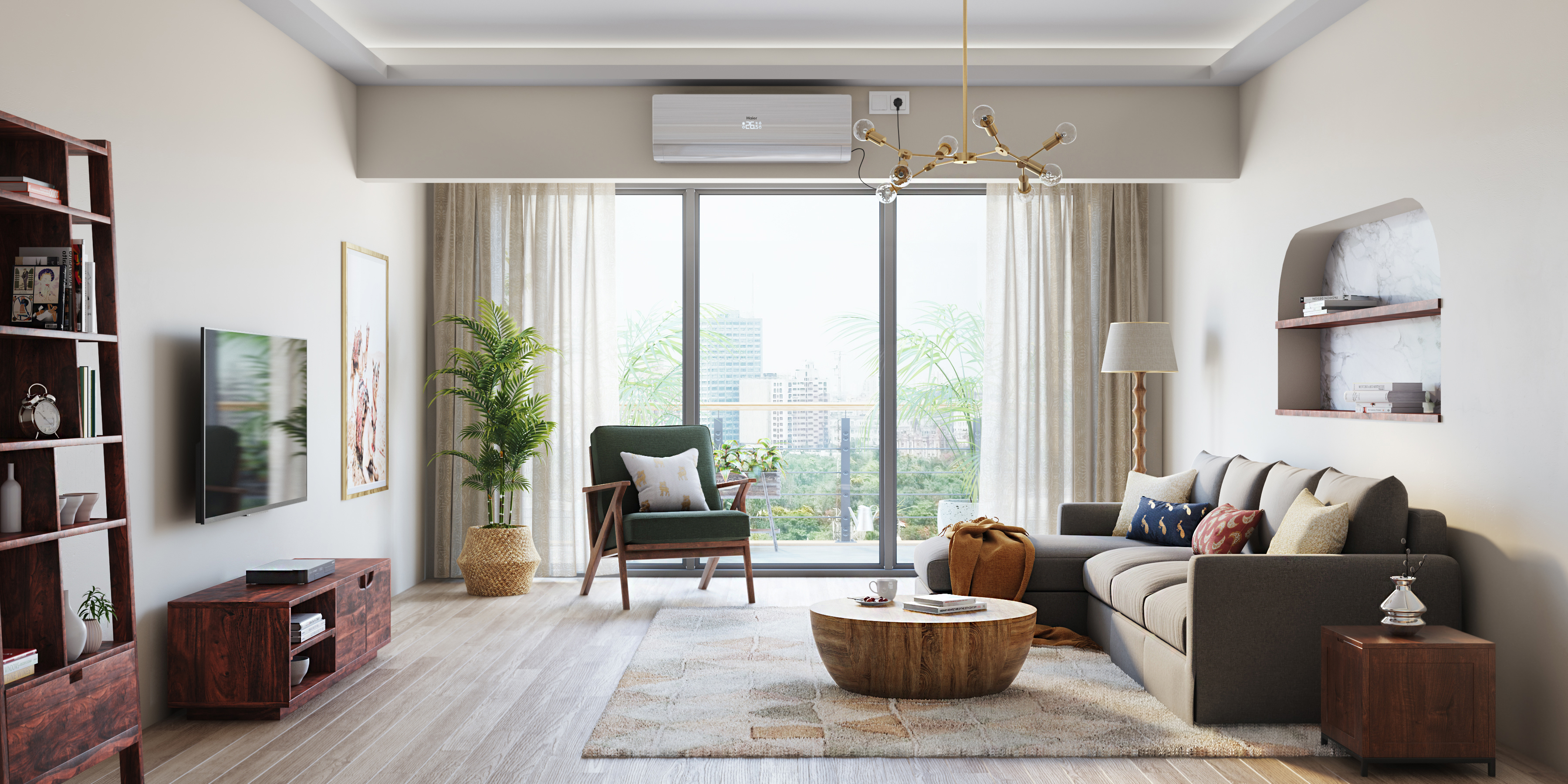 Curated visual reference: Gallery Detail: Contemporary Low Maintenance Living Room With Light And Dark Colours