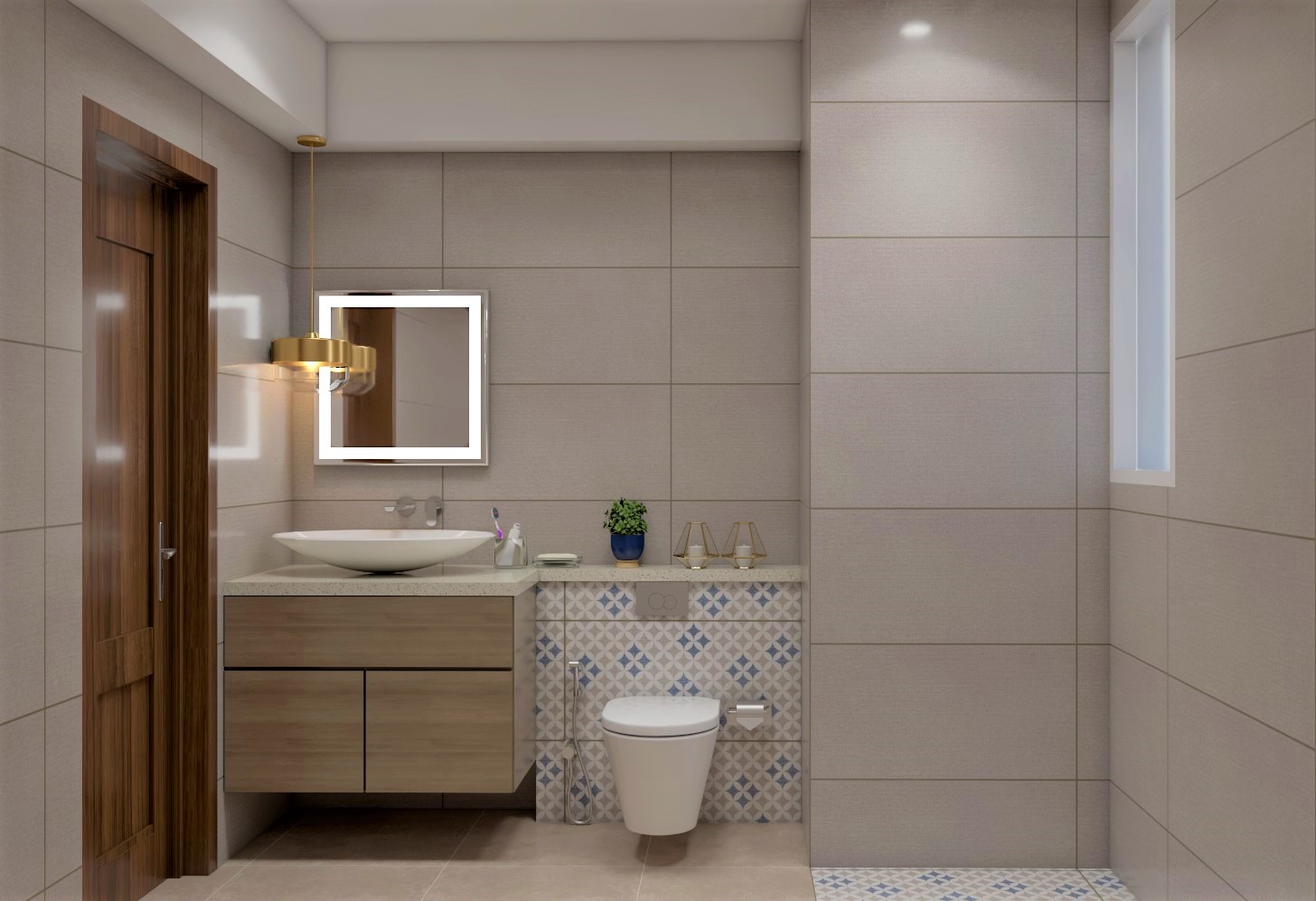 Chic Ergonomic Compact Bathroom in Contemporary Design | Livspace