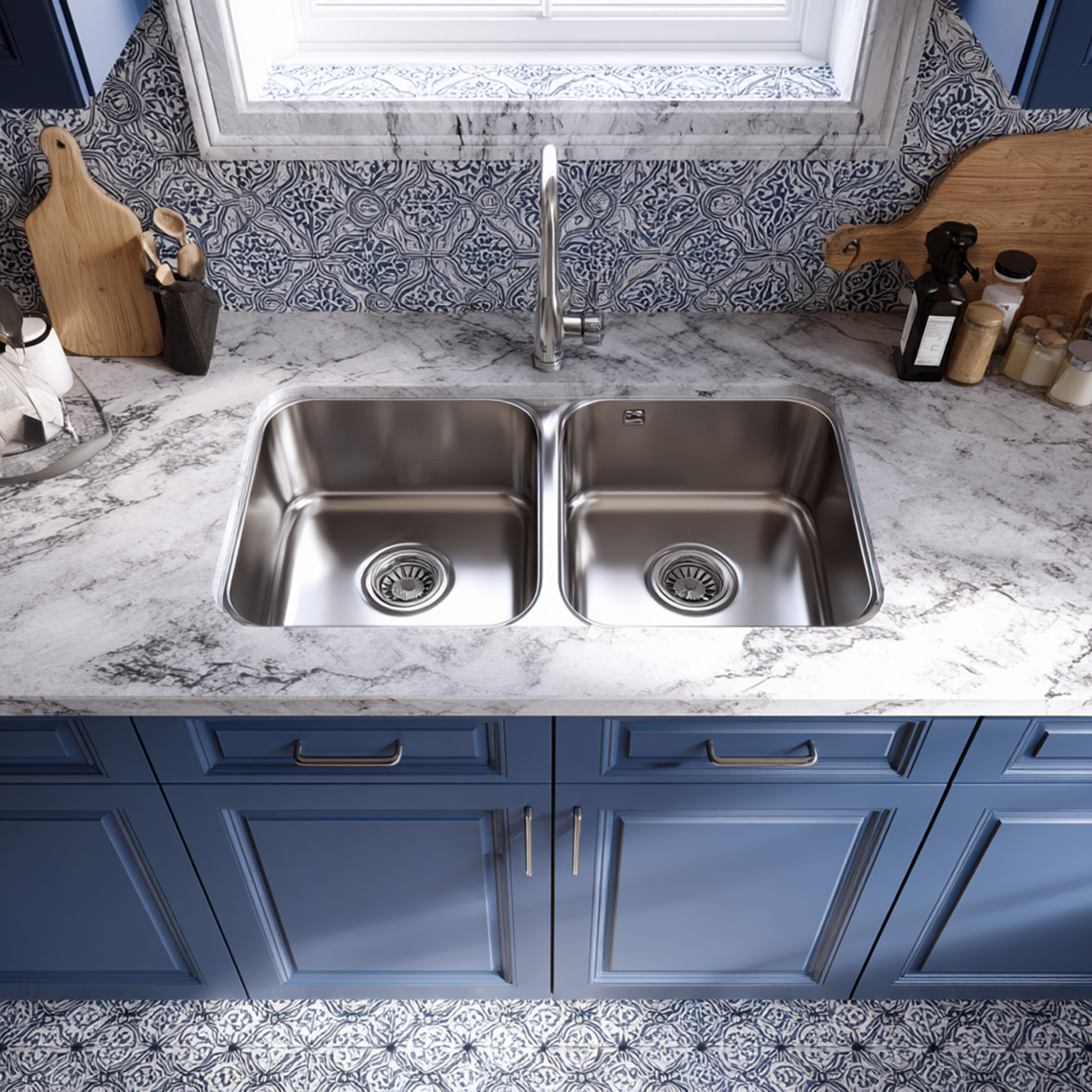 Modern Double Bowl Sink Design in Stainless Steel for Kitchen Design ...