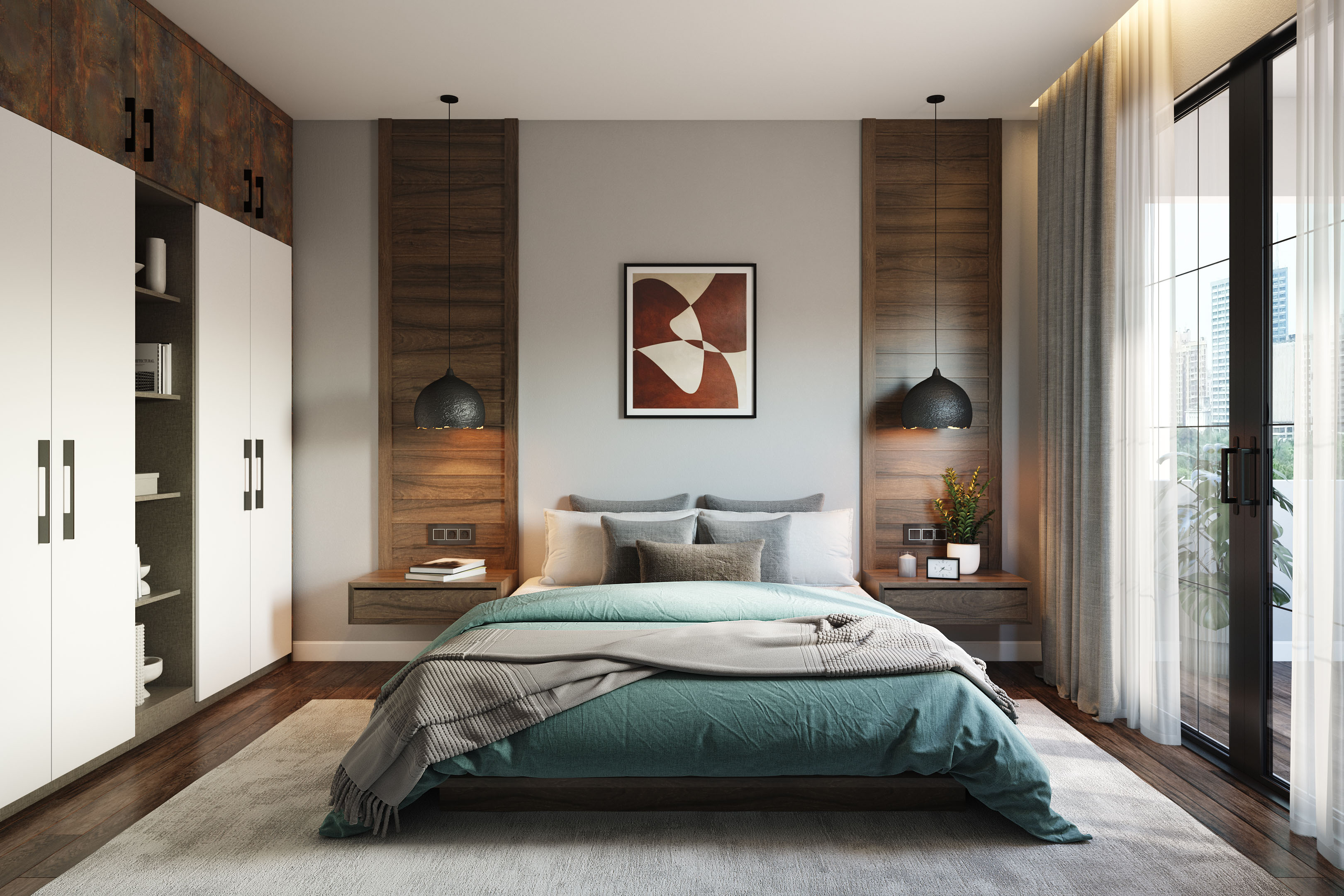Vertical Wood Paneling with Modern Grey Paint Wall Design for Stylish ...