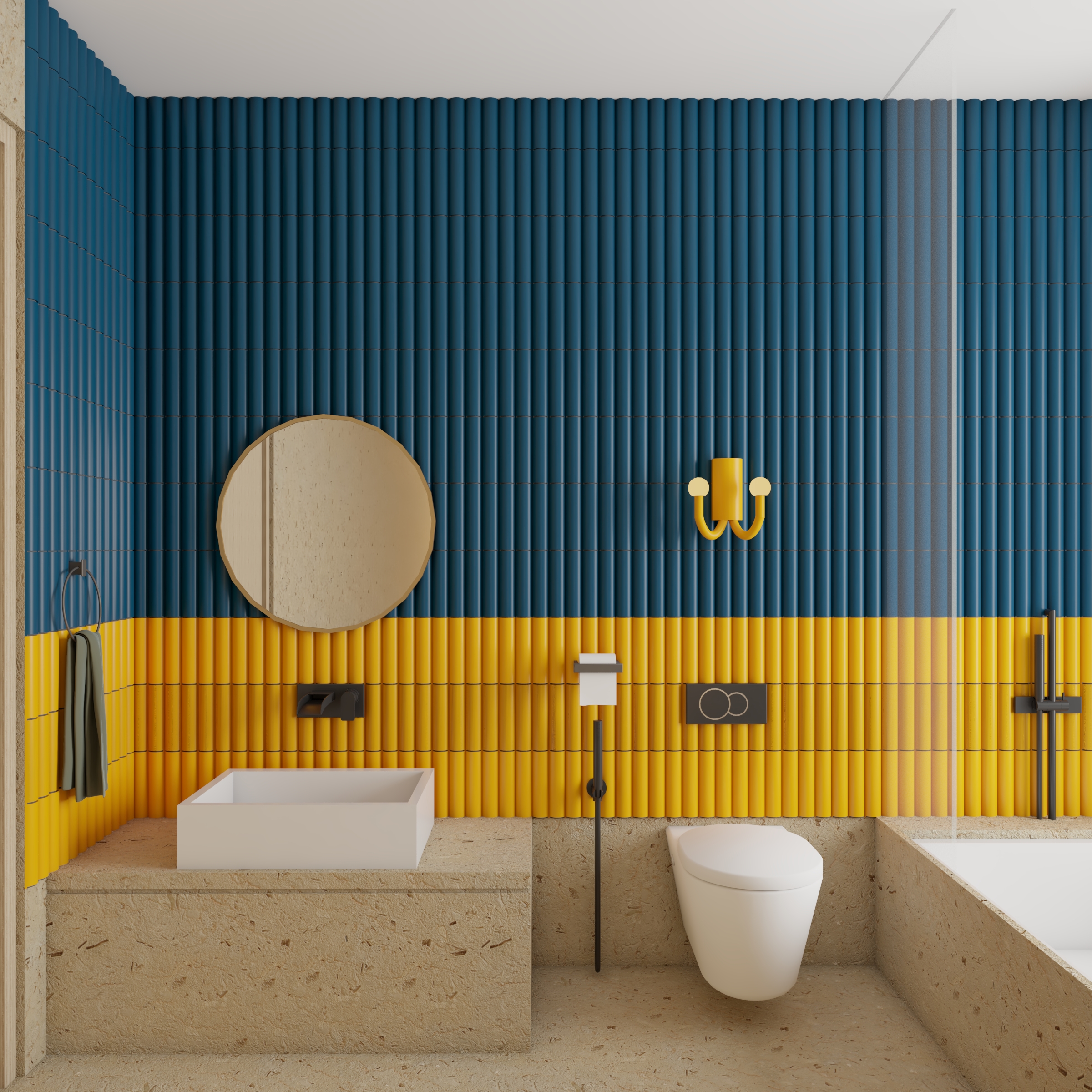 Spacious Eclectic Styled Kid's Bathroom Design | Livspace