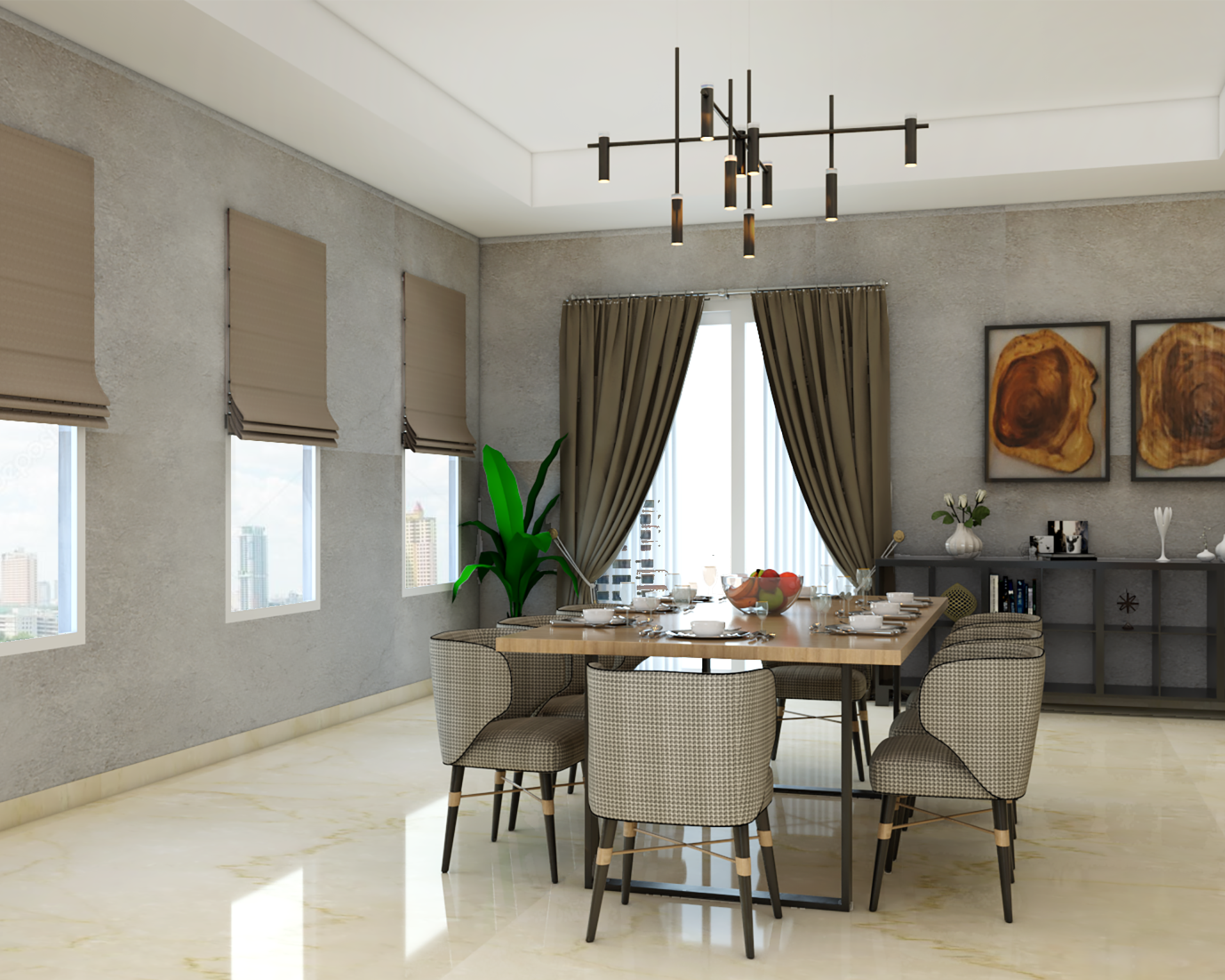 Spacious Modern Themed Low Maintenance Dining Room Design | Livspace