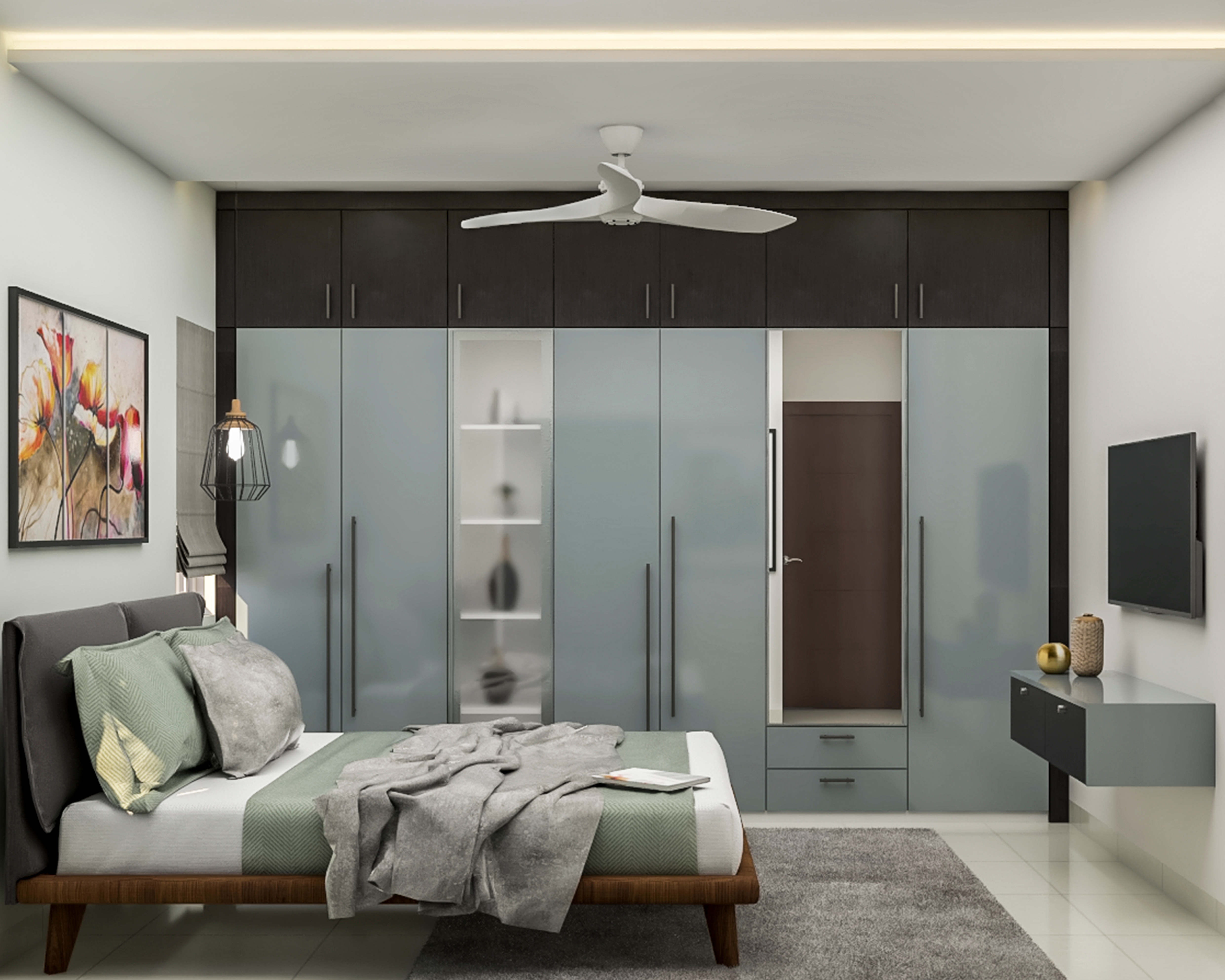 Spacious Guest Bedroom Design With Large Wardrobe | Livspace