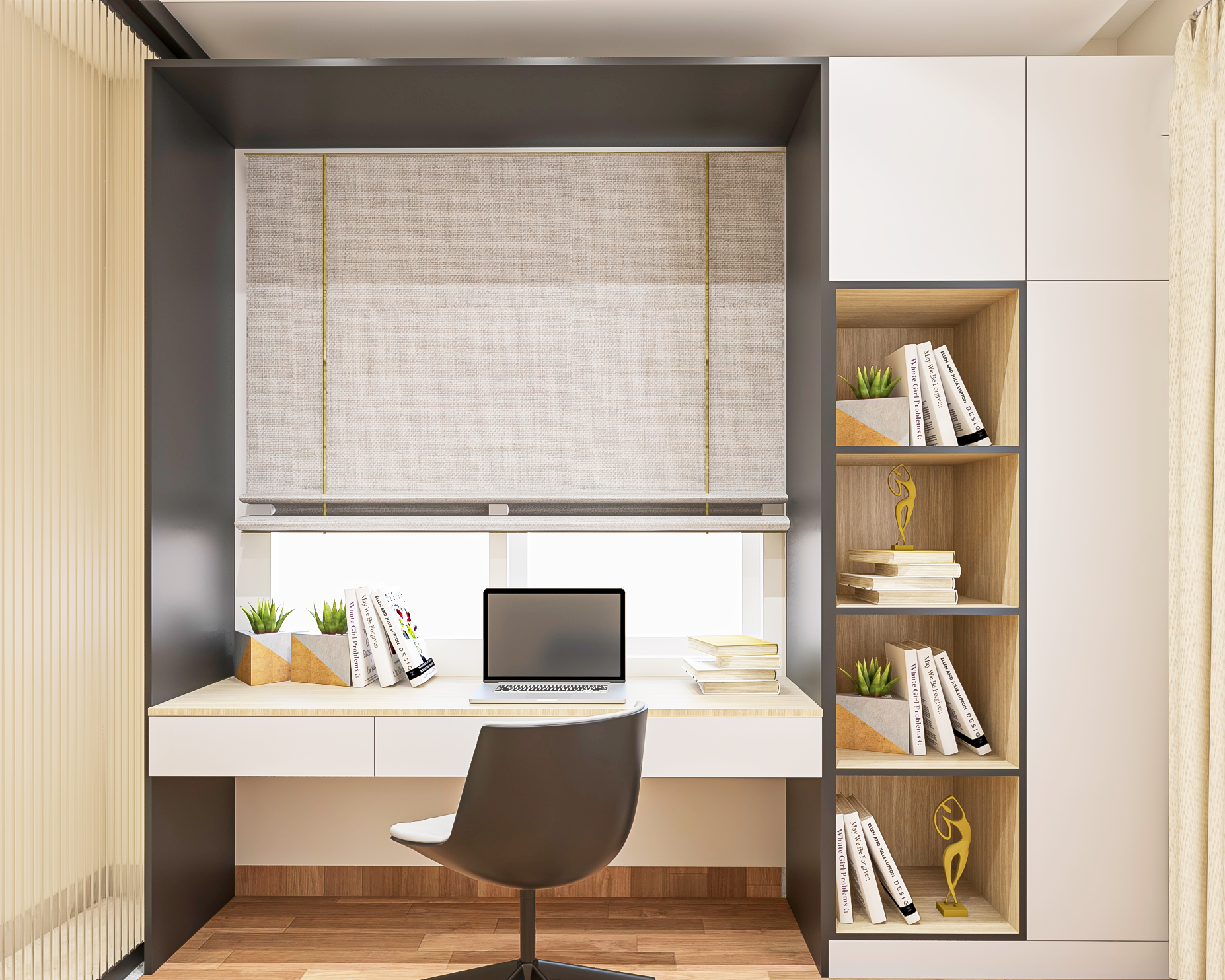 Modern Space Saving Home Office Design With Chic Interiors | Livspace