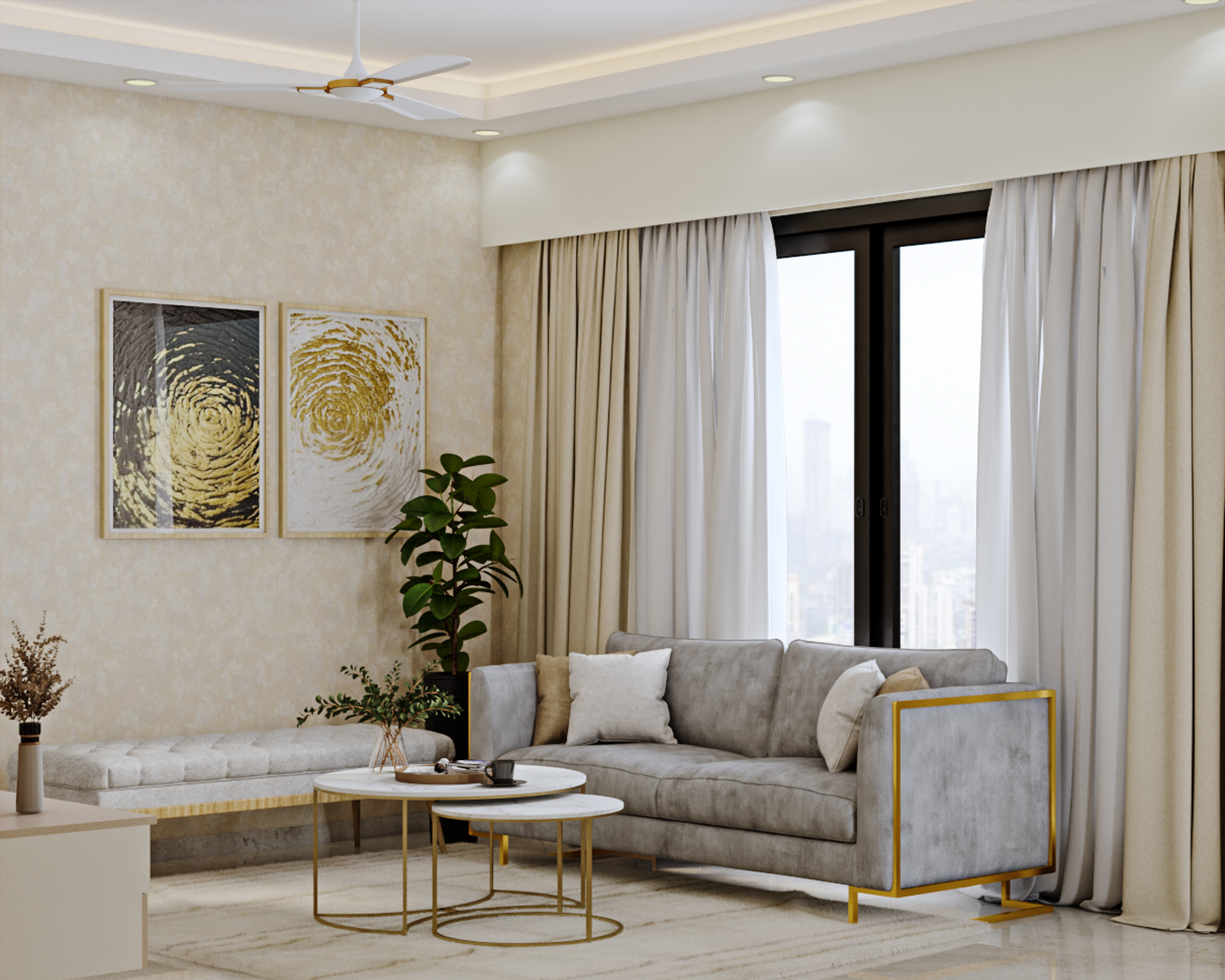 Compact Living Room Design With Classic Interiors | Livspace