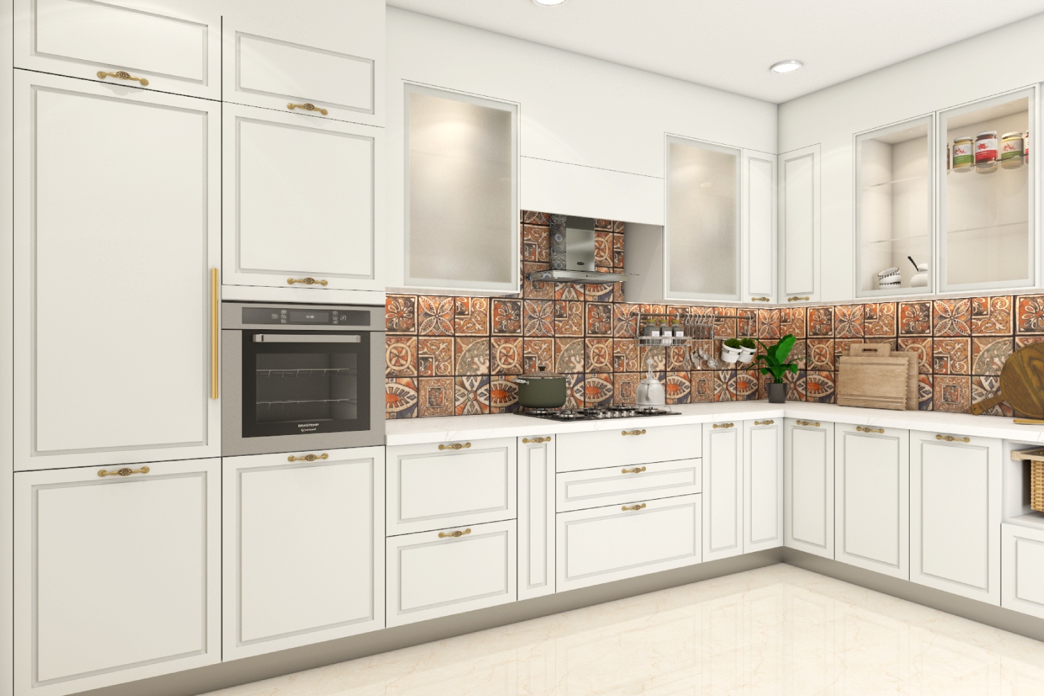 Modular Kitchen Tiles Design Modular Kitchen Design With A Quartz Countertop | Livspace