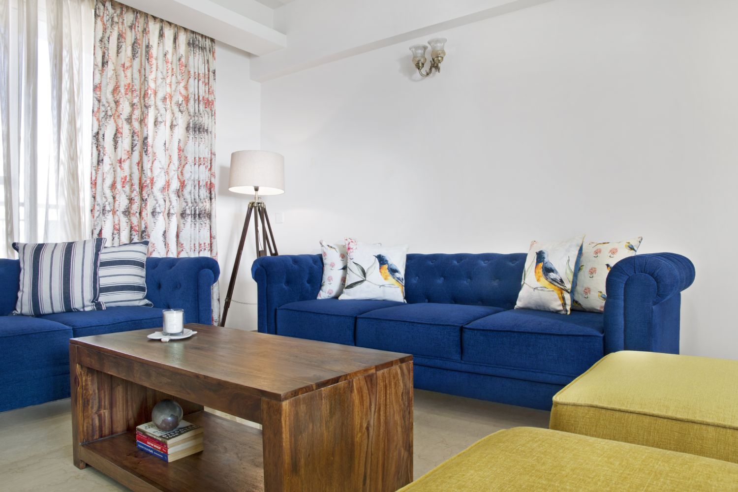 Gurgaon 2BHK Flat Contemporary Interior Design with Natural Wooden ...