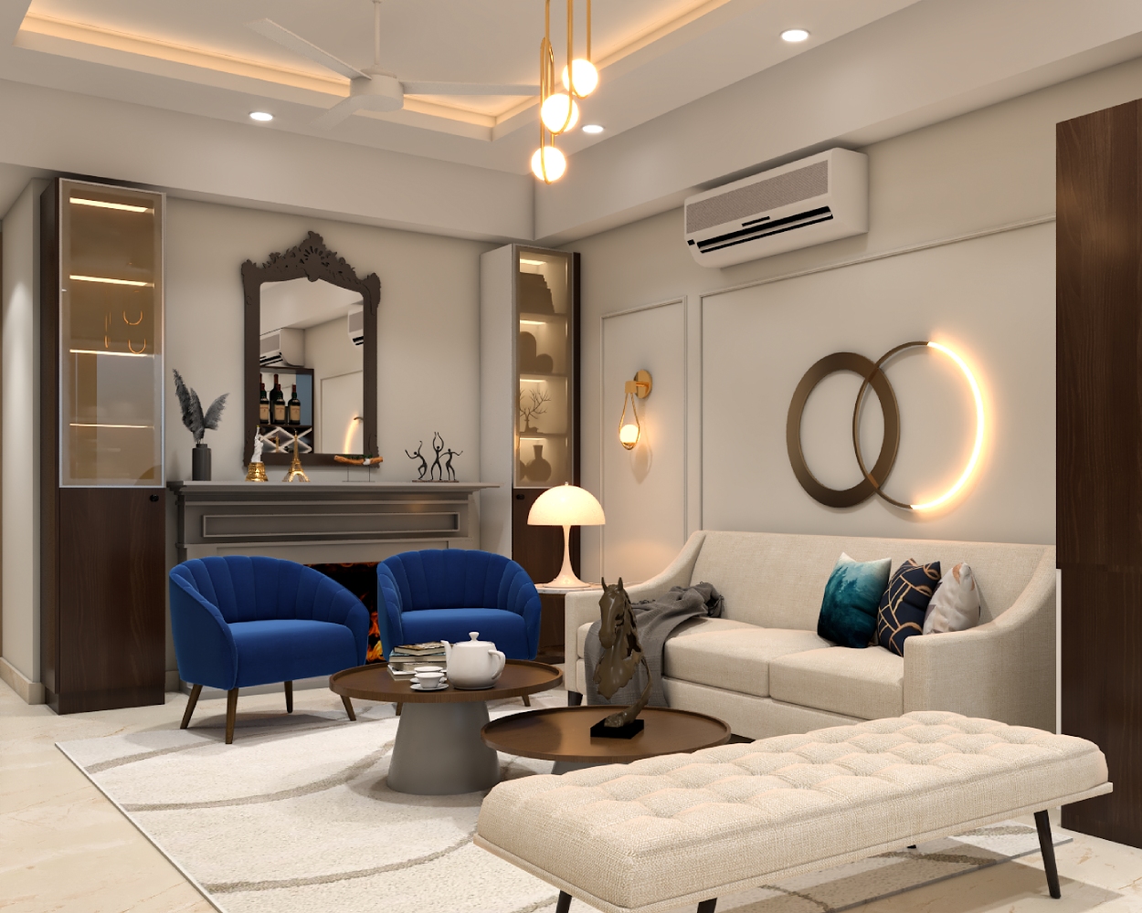 Elegant Modern Eclectic Living Room Design with Rustic Touches and ...