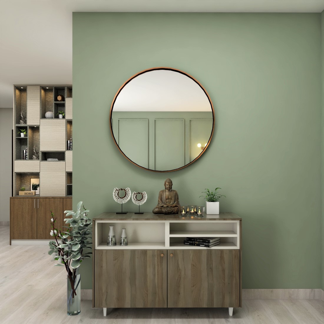 Light Green Wall Paint Design For Foyers | Livspace