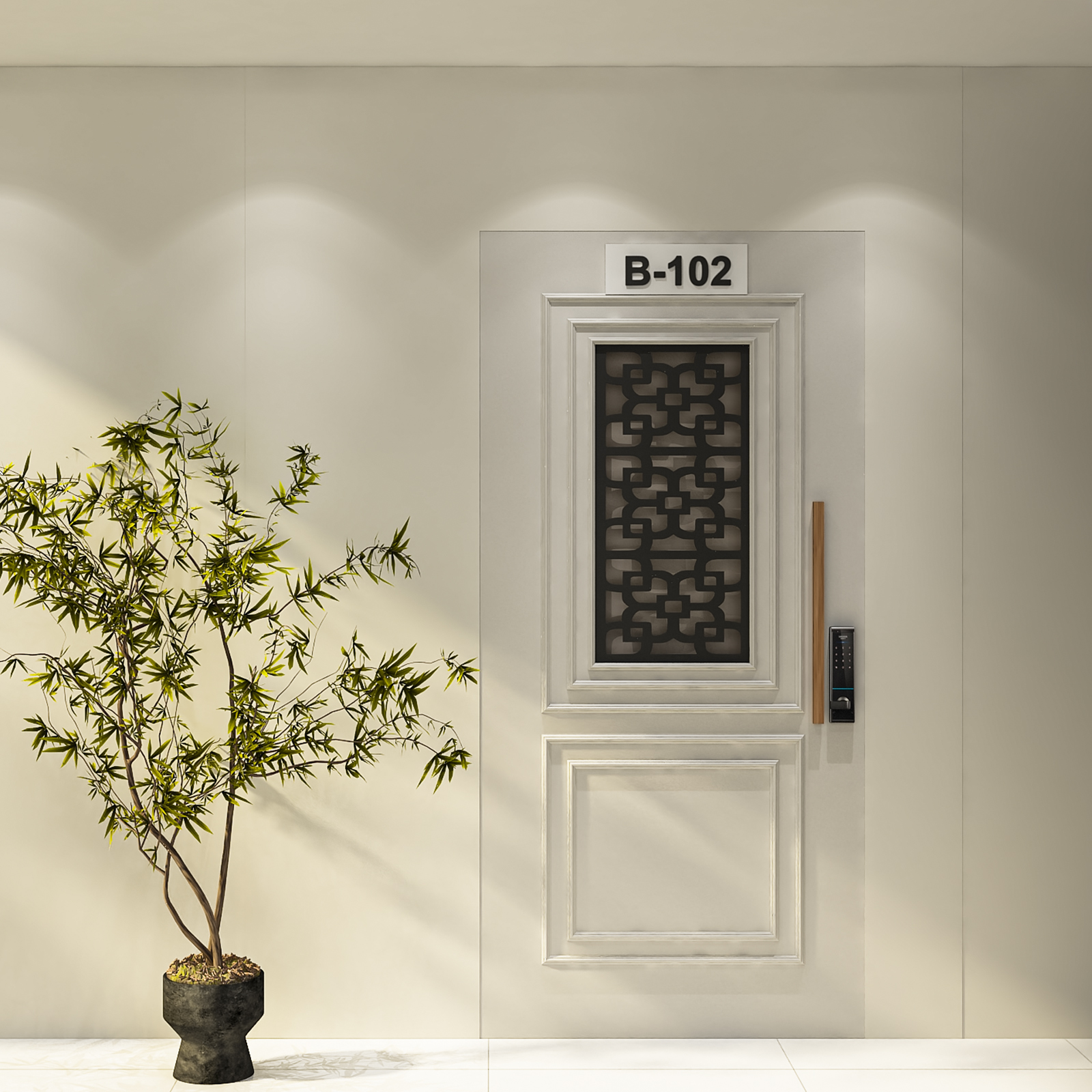 Classic Entrance Swing Single Door Design with Matte Detailing | Livspace