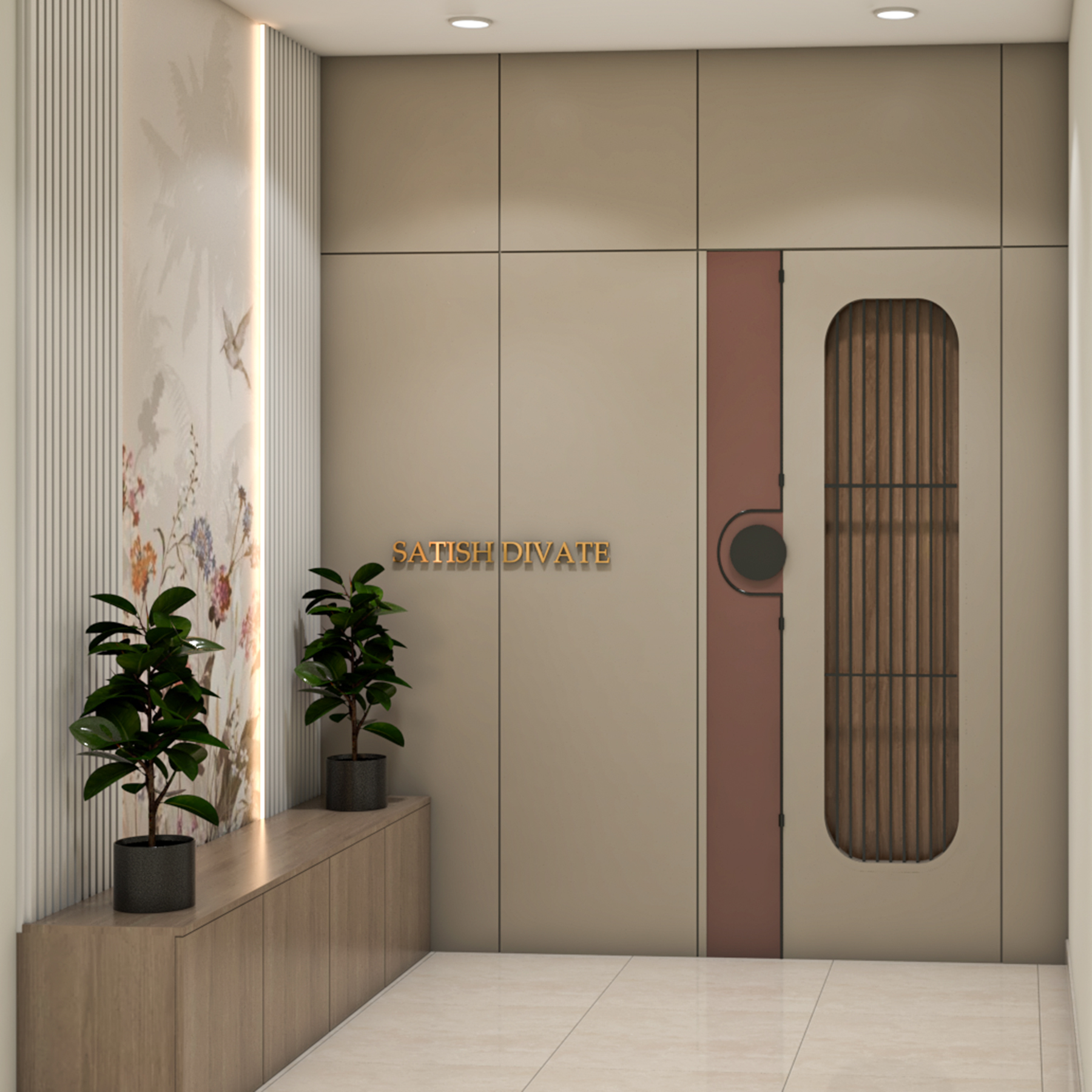 Contemporary Entrance Door Design with Swing Single Door Matte Finish ...
