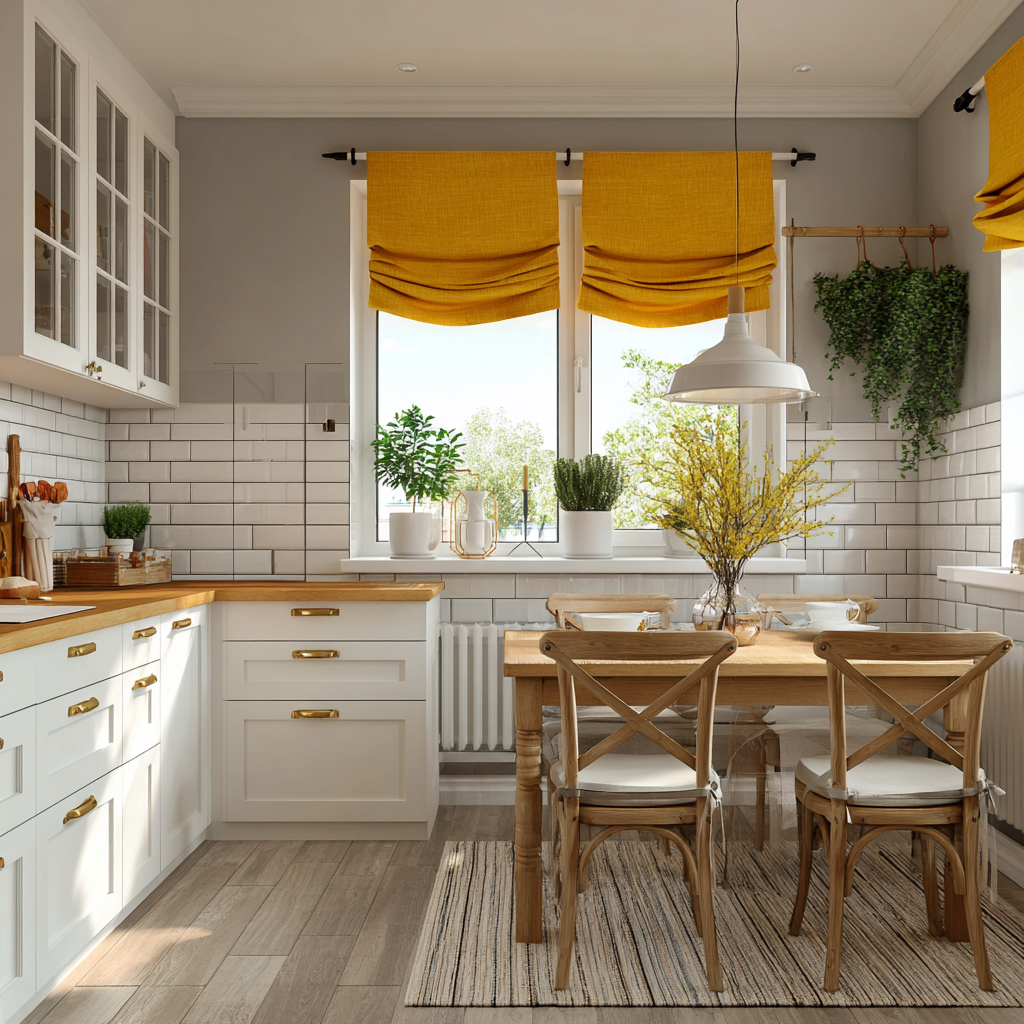 Scandinavian White Open Kitchen Design With Quartz Countertop Photo Inspiration