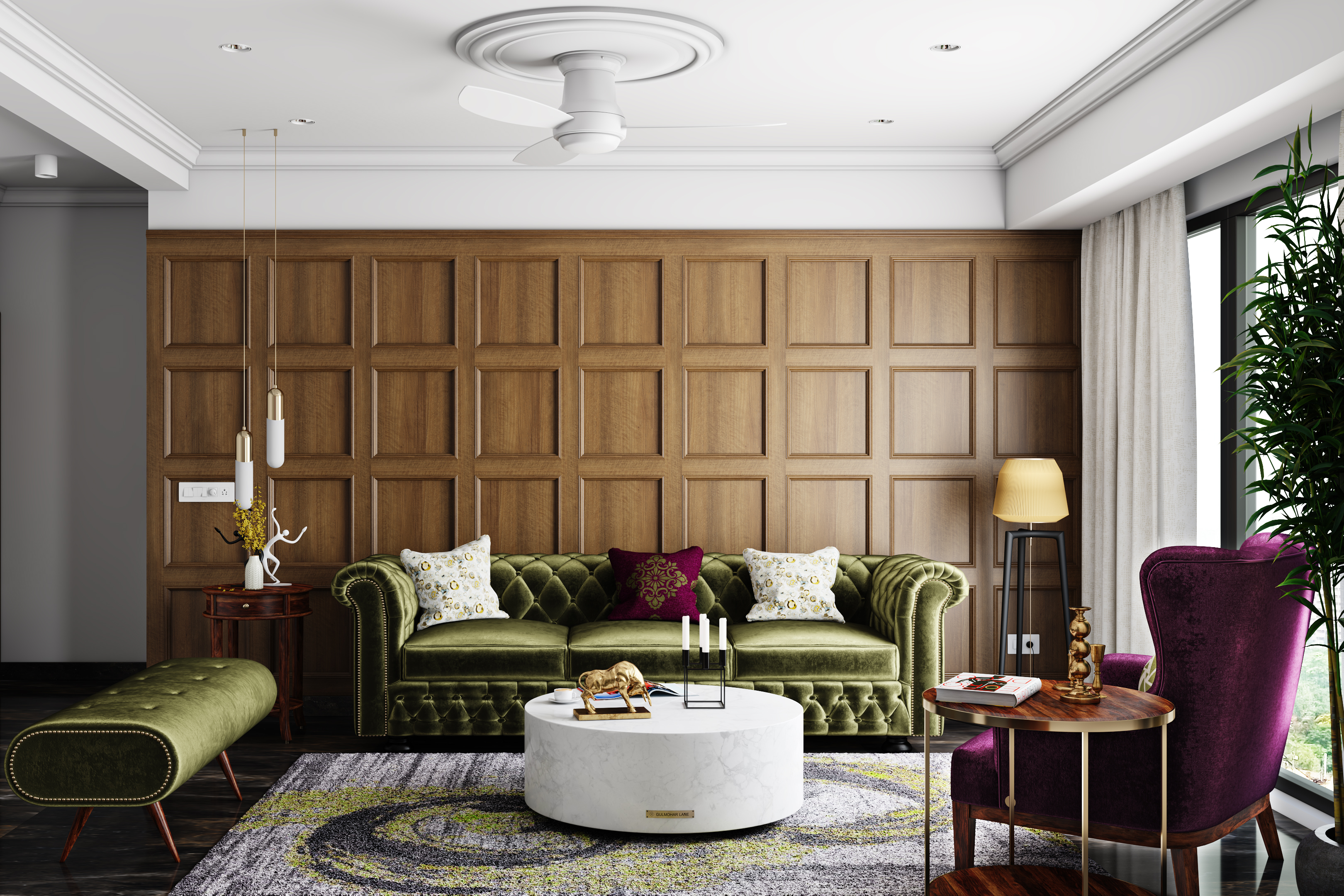 Modern Stylish Traditional Design Living Room | Livspace