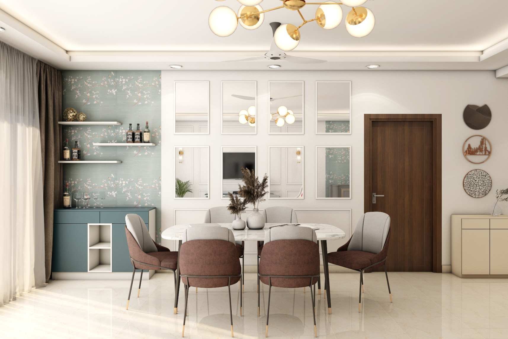 Classic Themed Spacious Low Maintenance Dining Room Design | Livspace