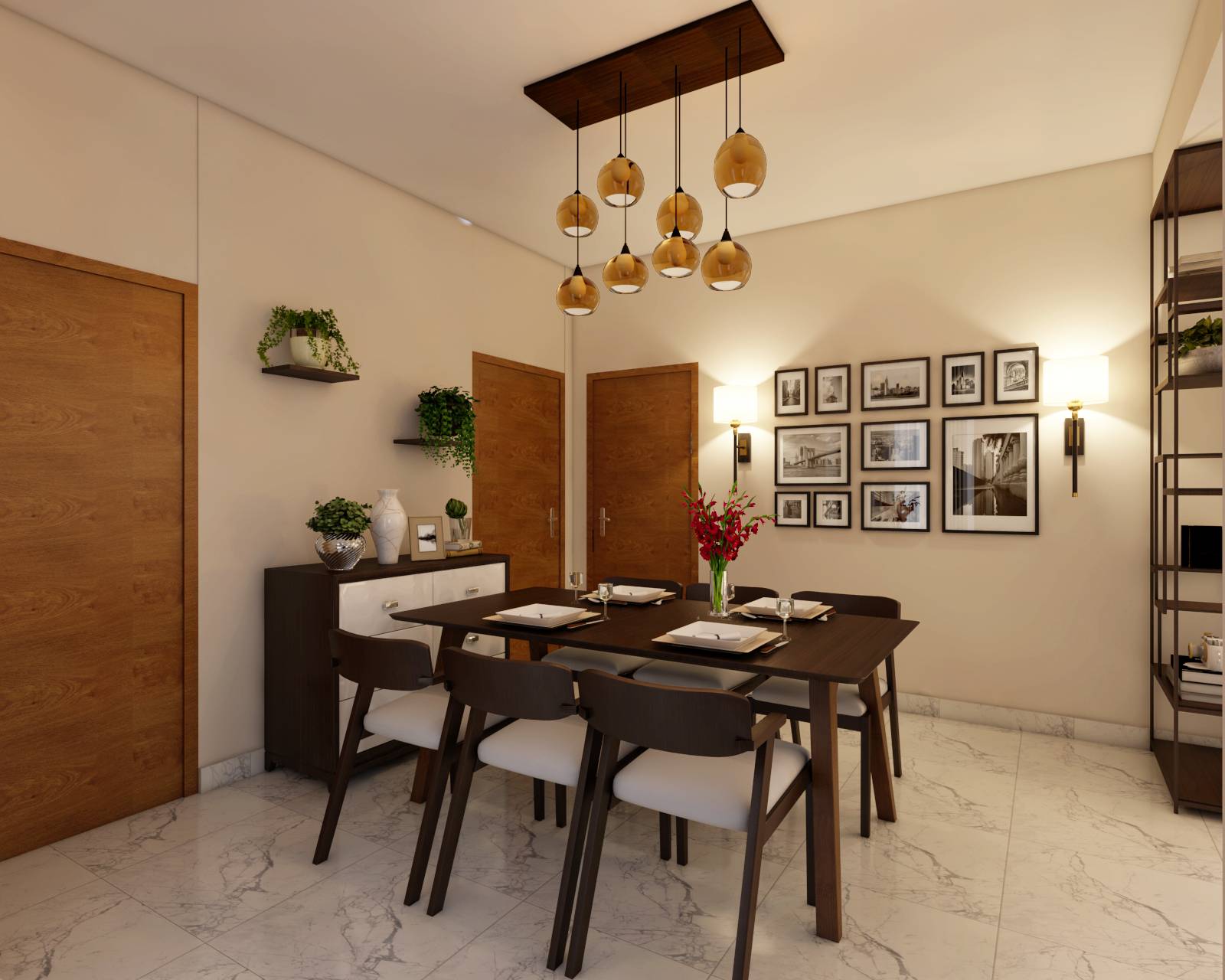 Low Maintenance Contemporary Theme Compact Sized Dining Room Design ...
