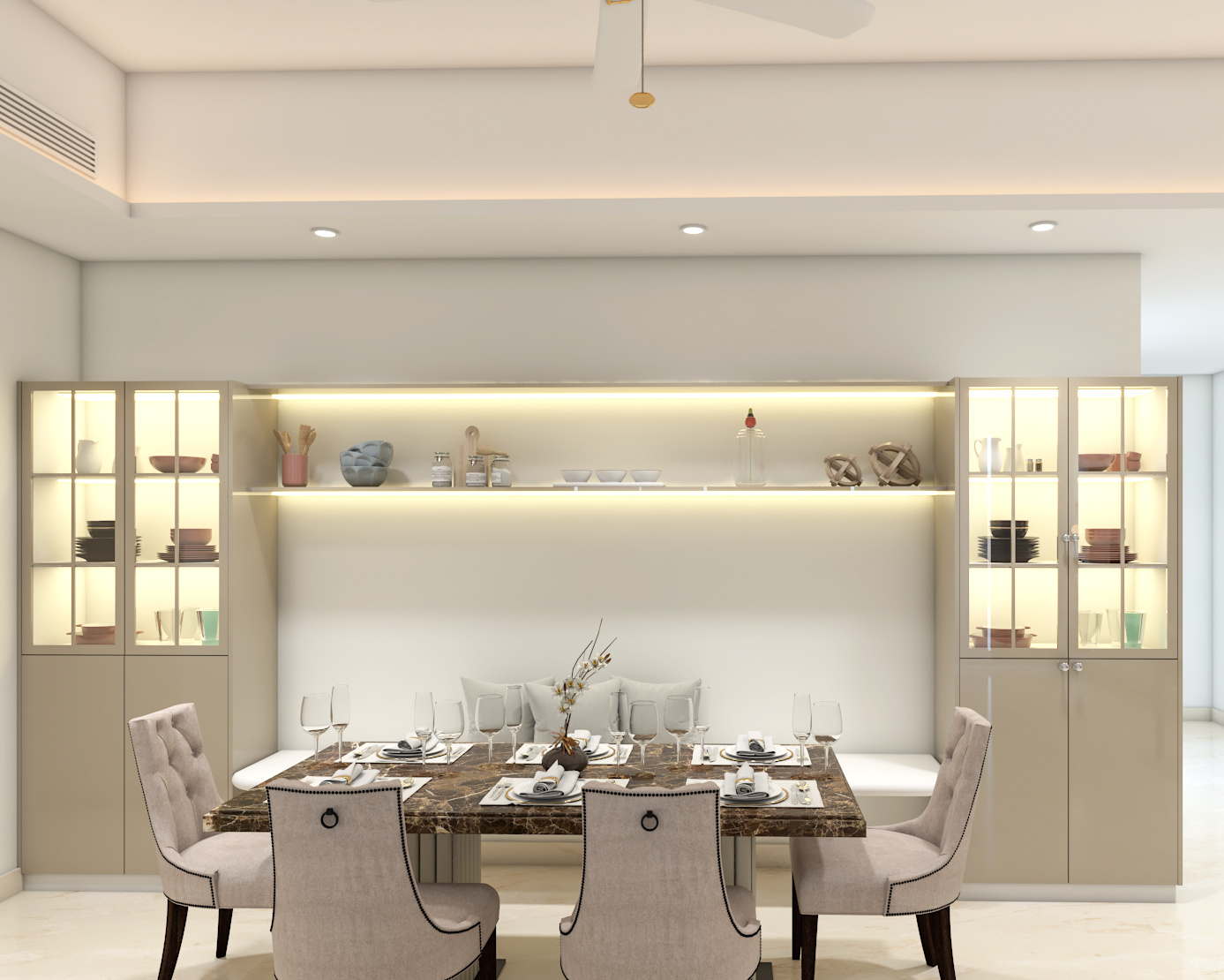 Modern Style Spacious Low Maintenance Dining Room Design | Livspace