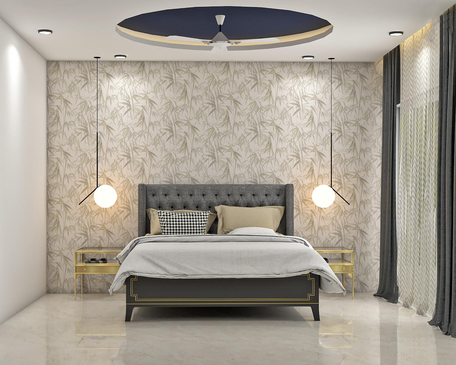 Contemporary Guest Bedroom With Spacious Interiors | Livspace