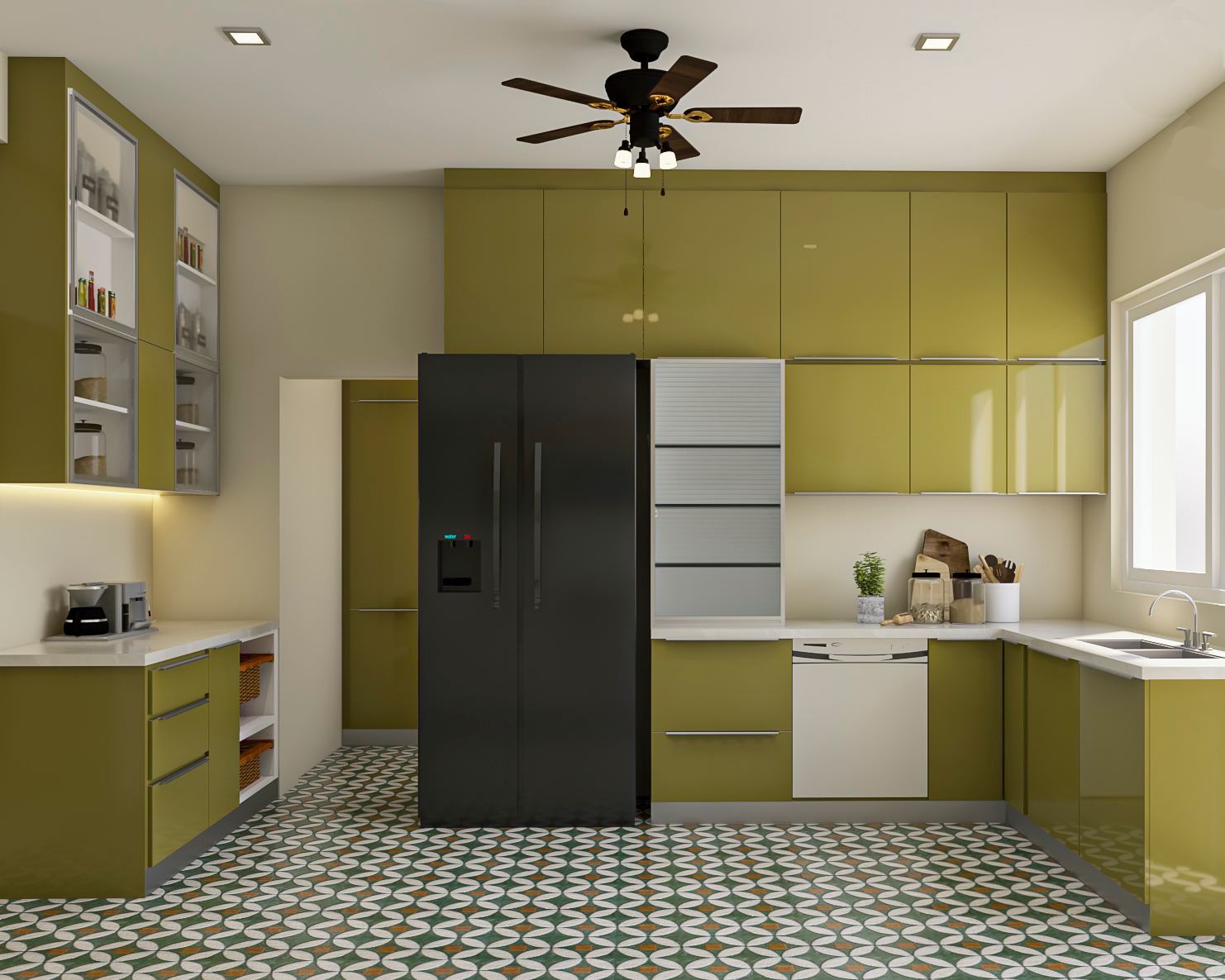 Maximum Storage Convenient Modern Theme Kitchen Design | Livspace