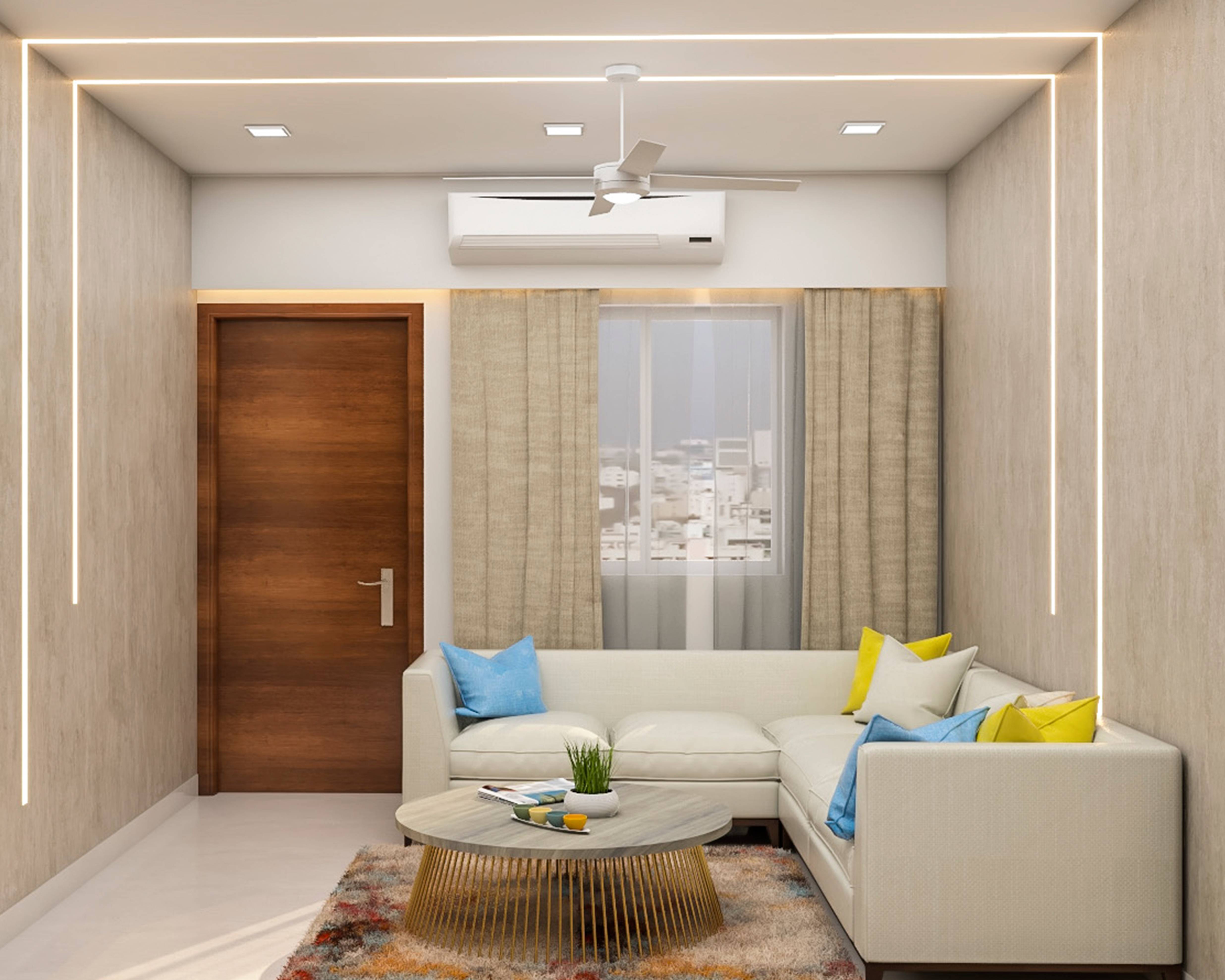 Modern Living Room Design With L-Shaped Sofa | Livspace