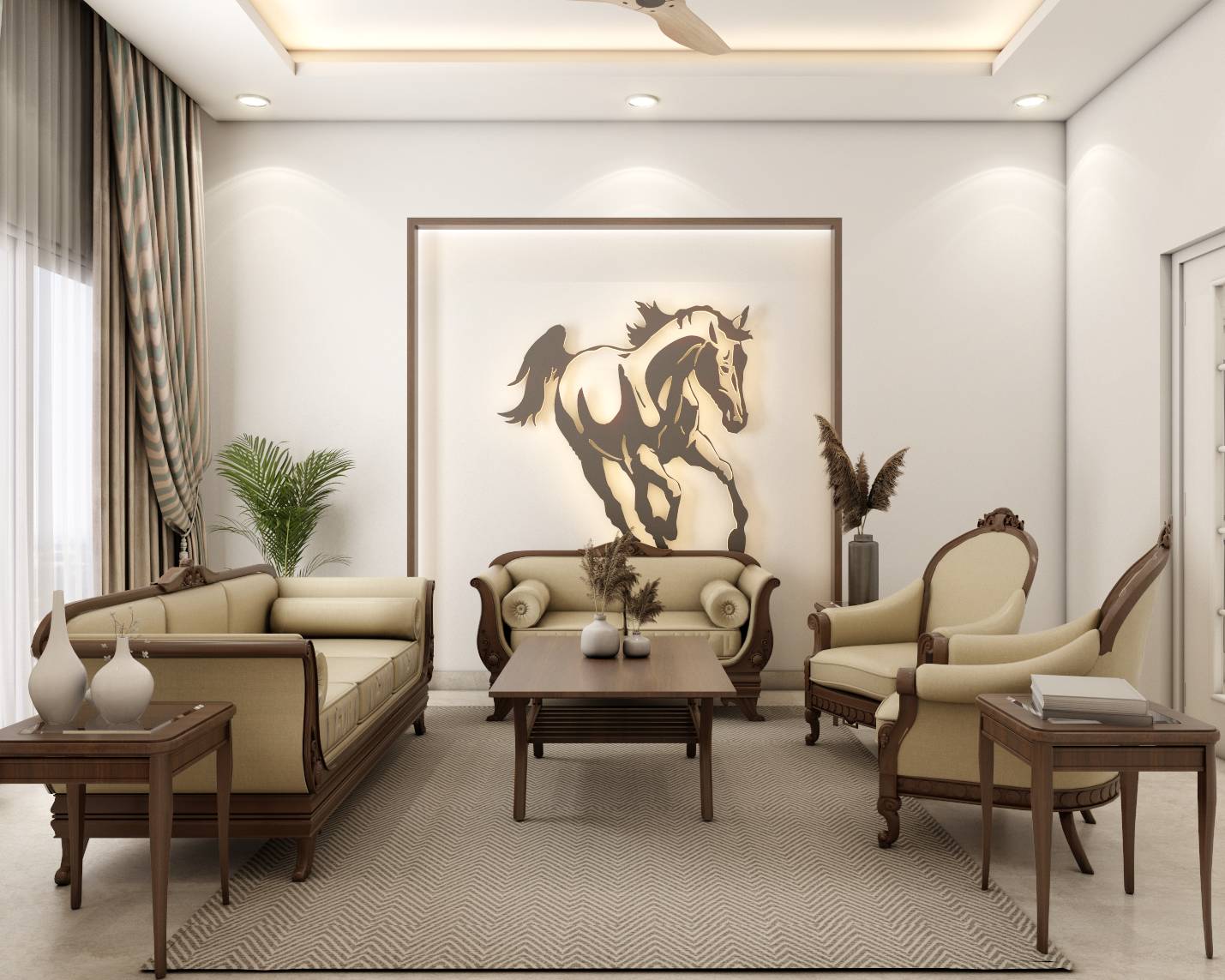 Дизайн гостиной в традиционном стиле с элегантным интерьером