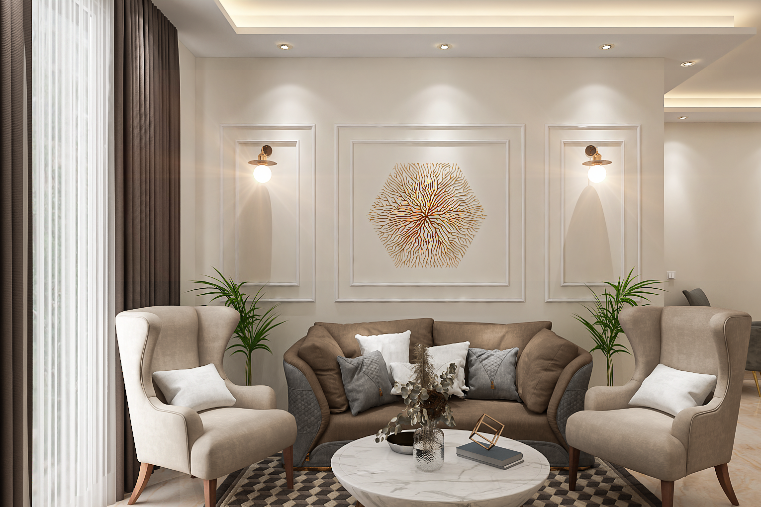 Compact Living Room Design With Accent Chair | Livspace