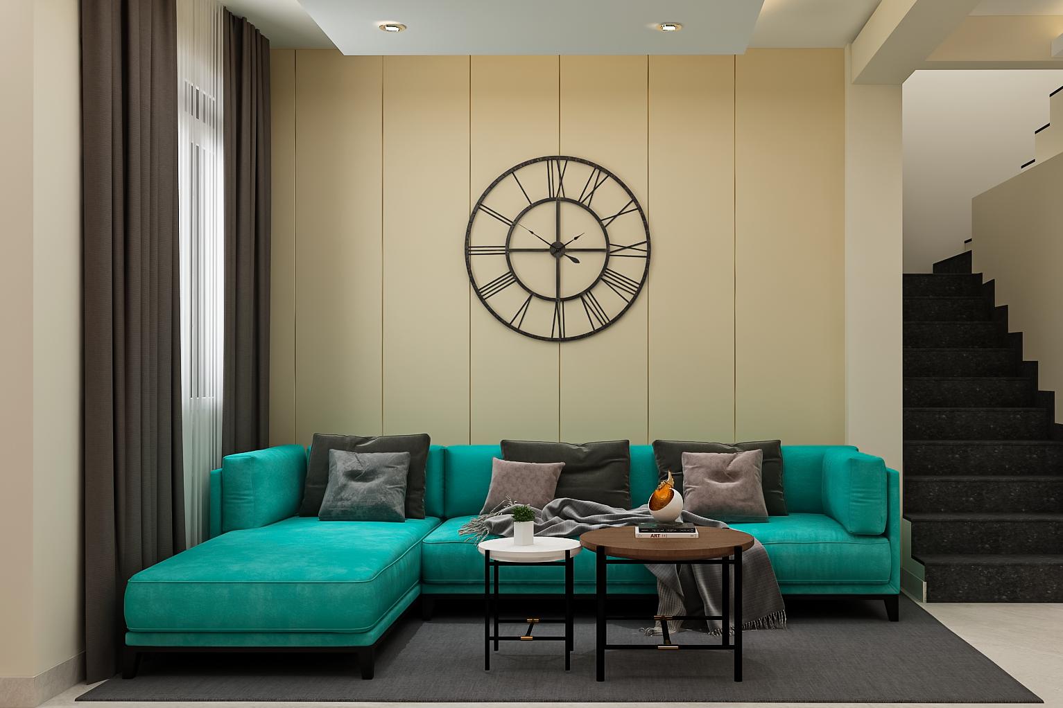 Modern Living Room Design With L-Shaped Sofa| Livspace