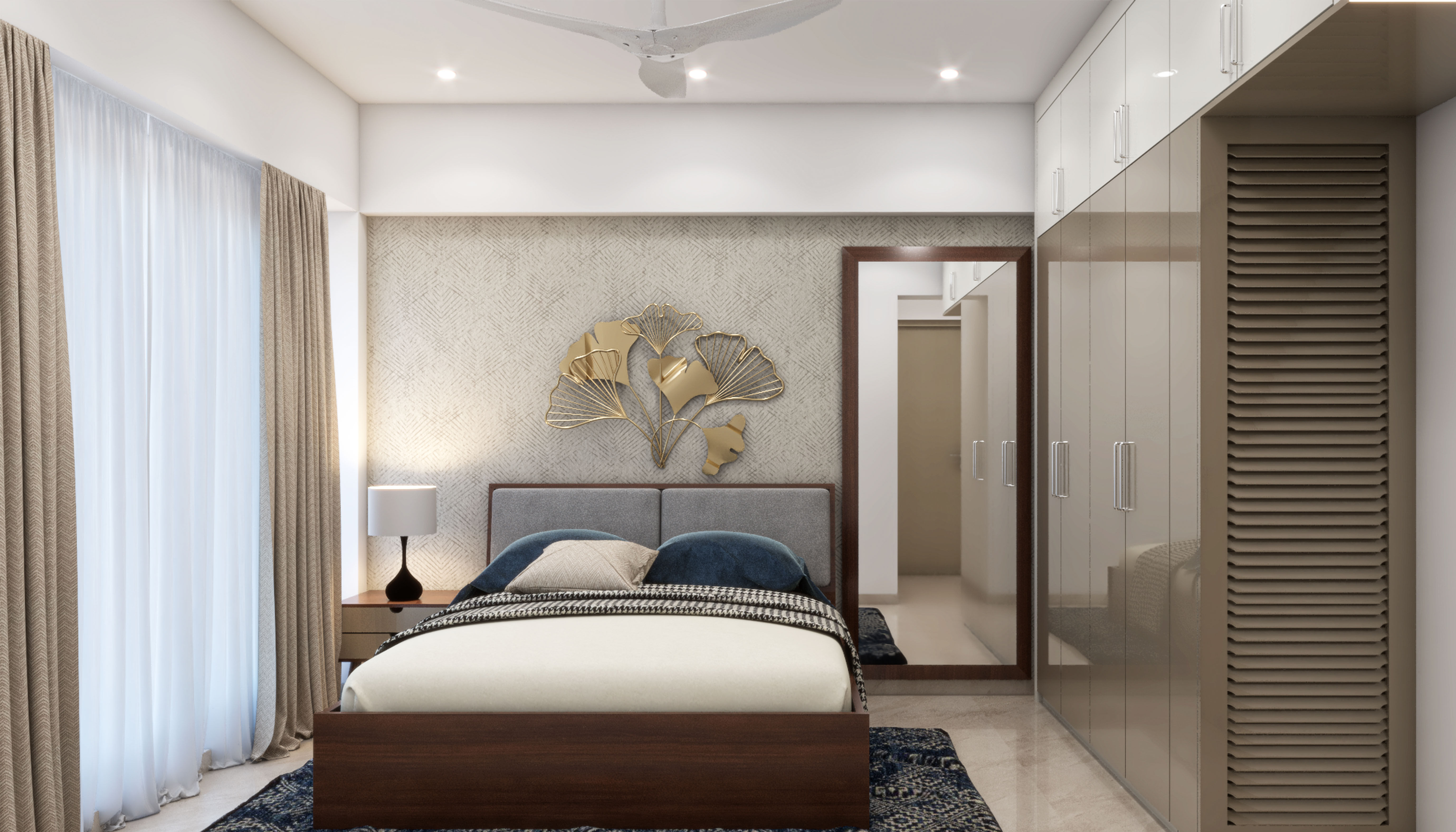 Modern Spacious Master Bedroom With Elegant Interiors | Livspace