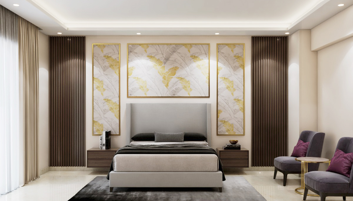 Elegant Master Bedroom With Modern Interior Design | Livspace