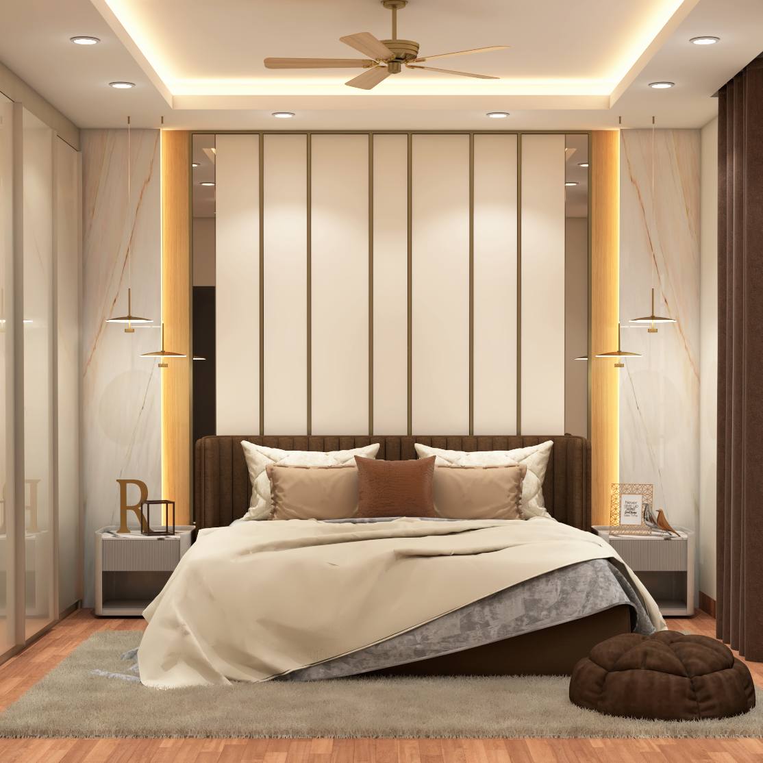Convenient Contemporary Themed Spacious Master Bedroom Design | Livspace
