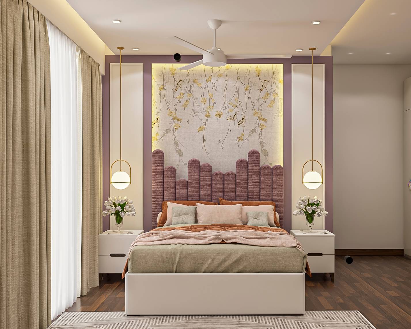 Convenient Contemporary Compact Sized Master Bedroom Design | Livspace