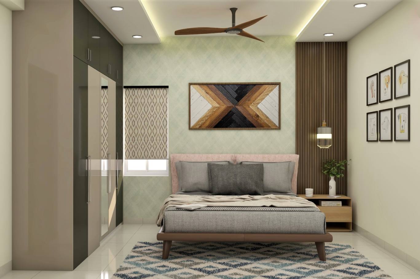 Modern Master Bedroom Design With Wooden Panelling | Livspace