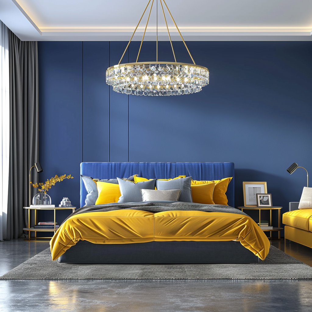 Elegant Contemporary Master Bedroom Design with King bed, Sofa ...