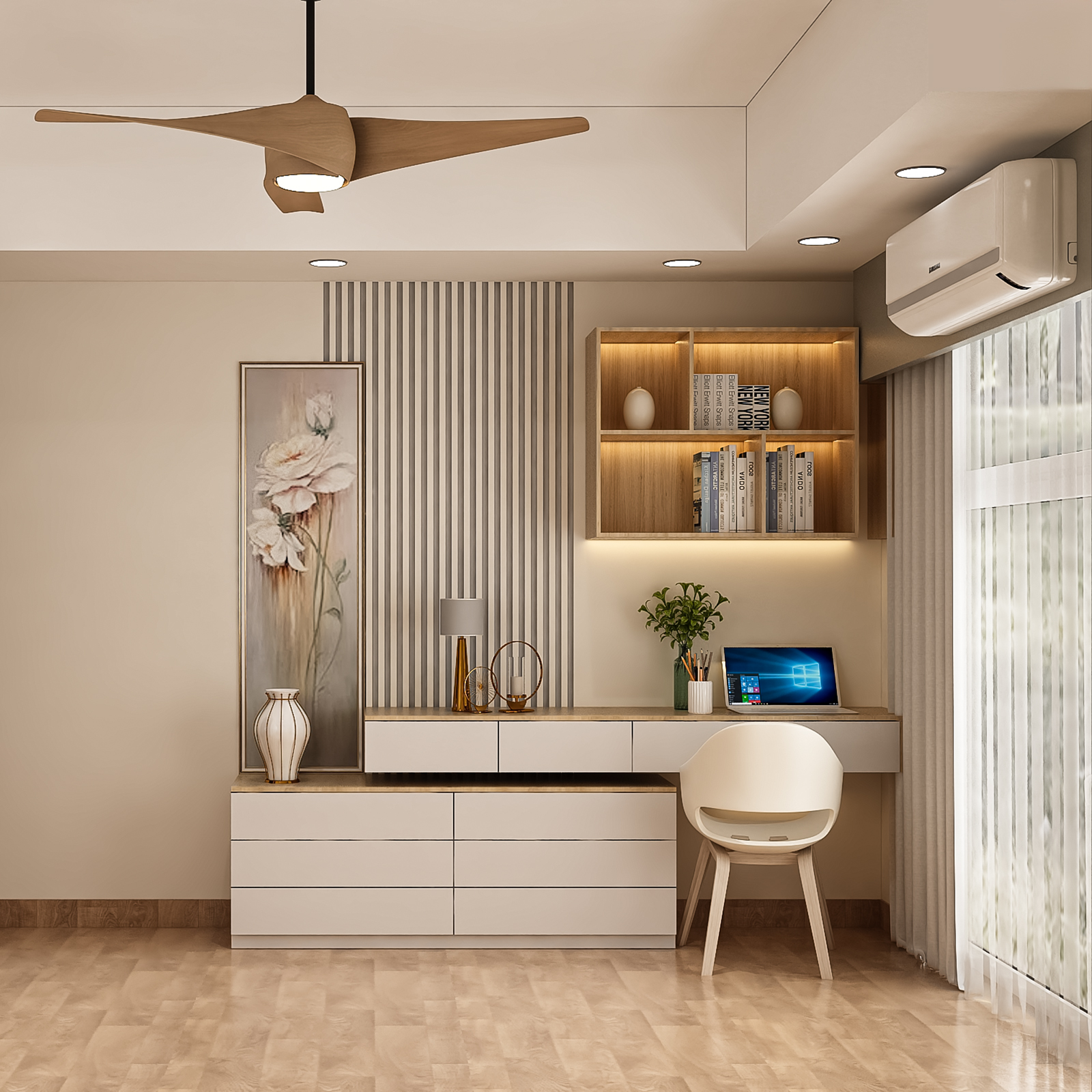 Contemporary Flooring Design featuring Honey Oak Staggered Wood-Grain ...