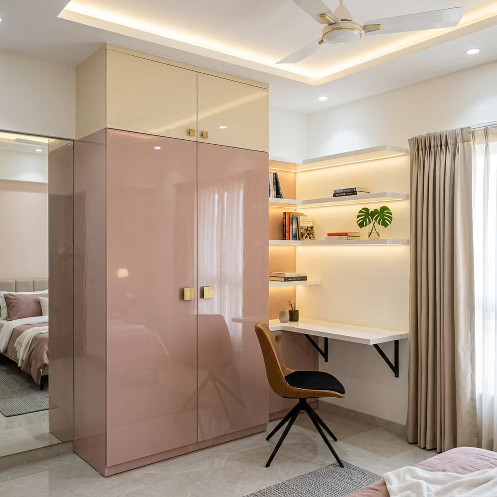 Contemporary Square Gypsum False Ceiling Design with Cove and Spot ...