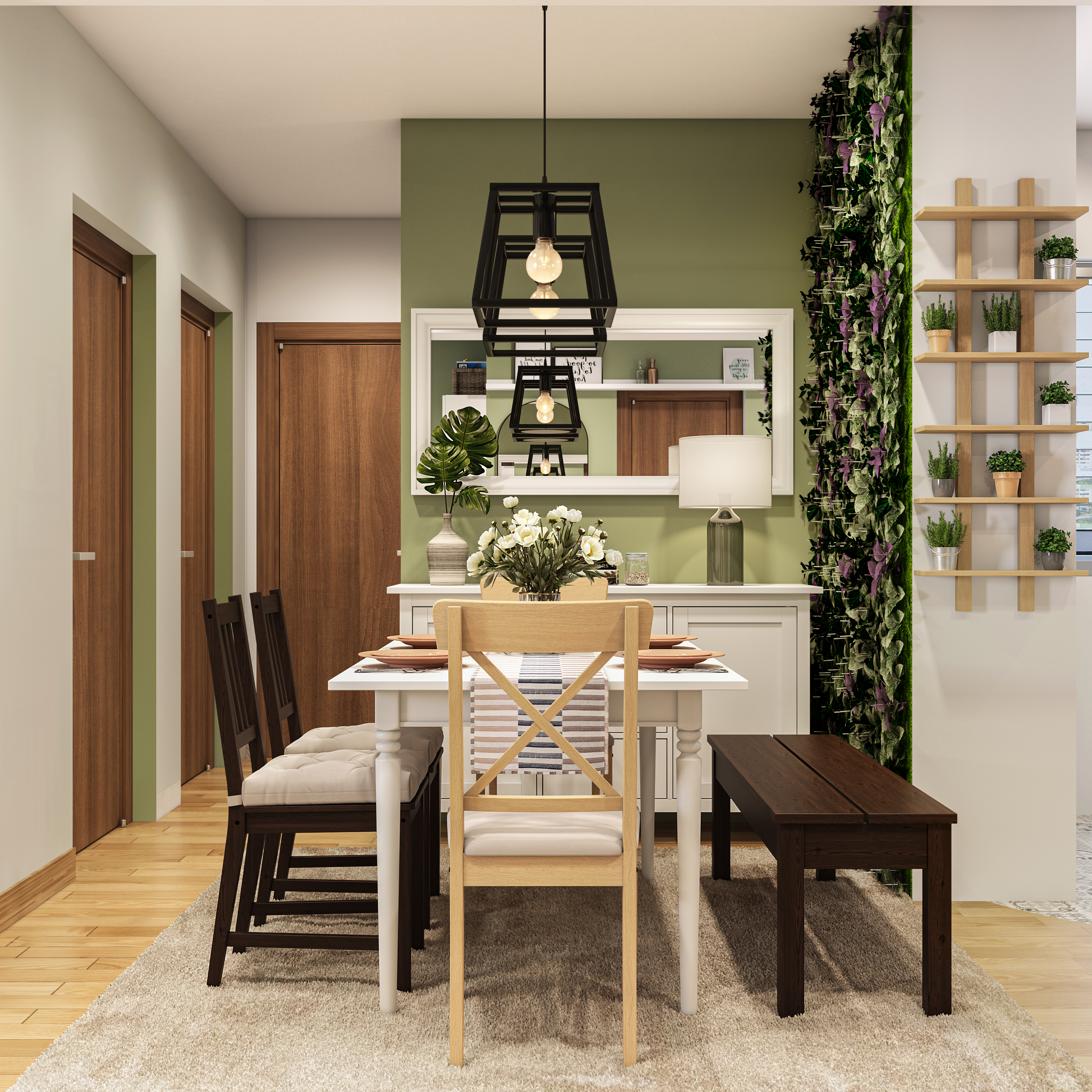 Modern Styled Spacious Low-Maintenance Dining Room Design | Livspace